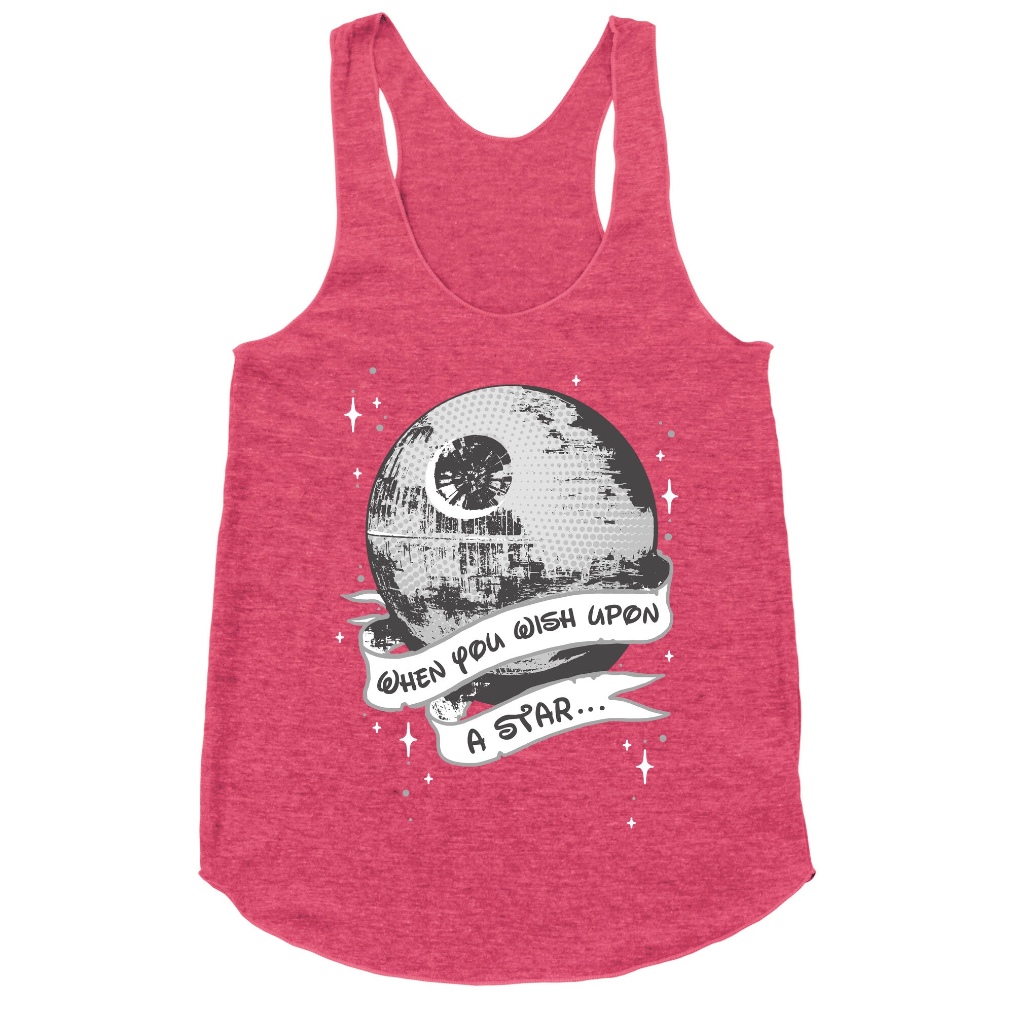 When You Wish Upon A Death Star Racerback Tank