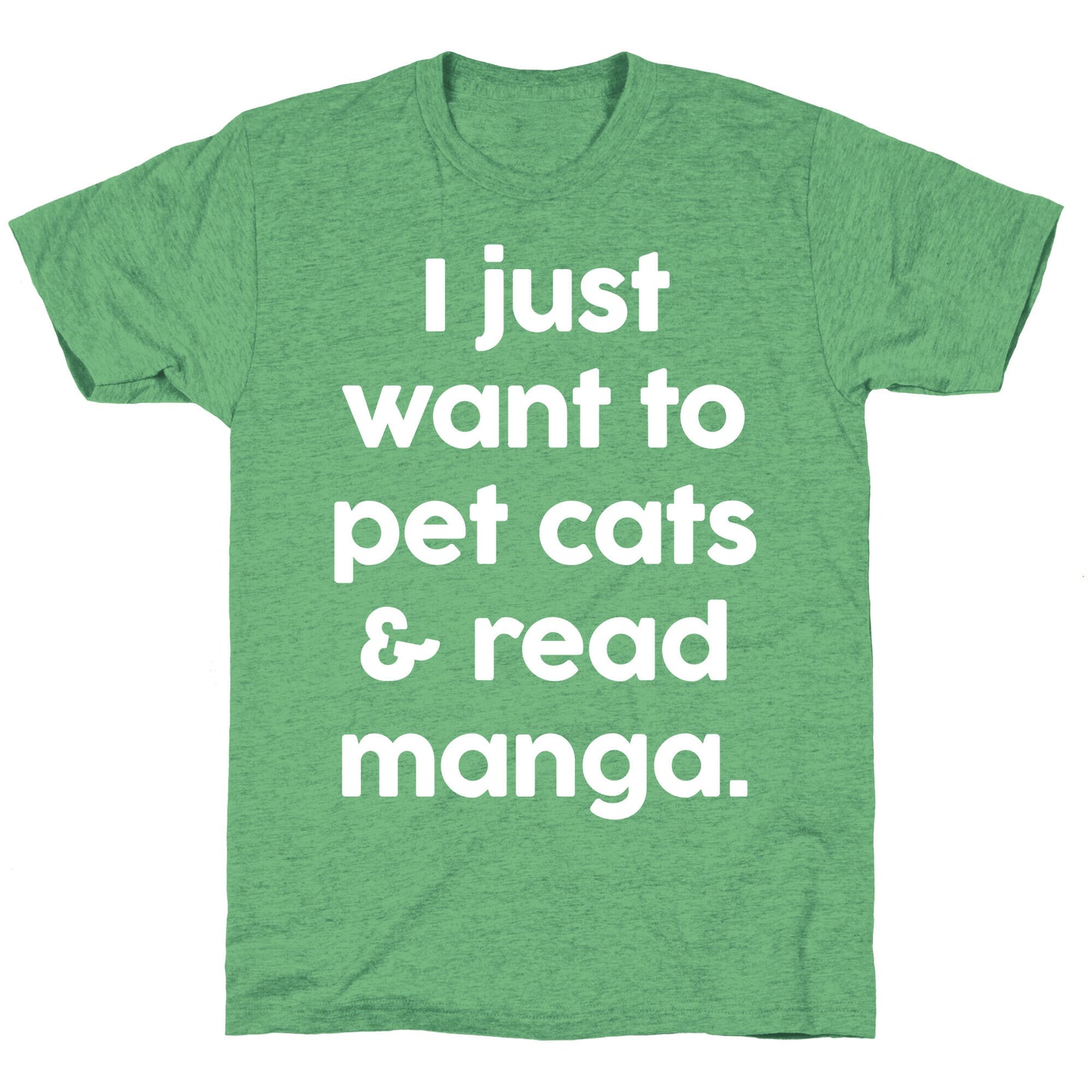 I Just Want To Pet Cats And Read Manga Unisex Triblend Tee