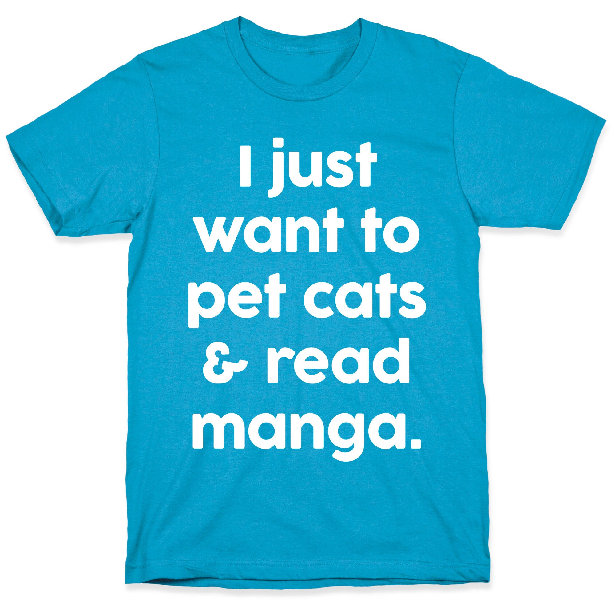 I Just Want To Pet Cats And Read Manga Unisex Triblend Tee