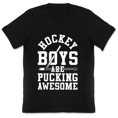 Hockey Boys Are Pucking Awesome V-Neck