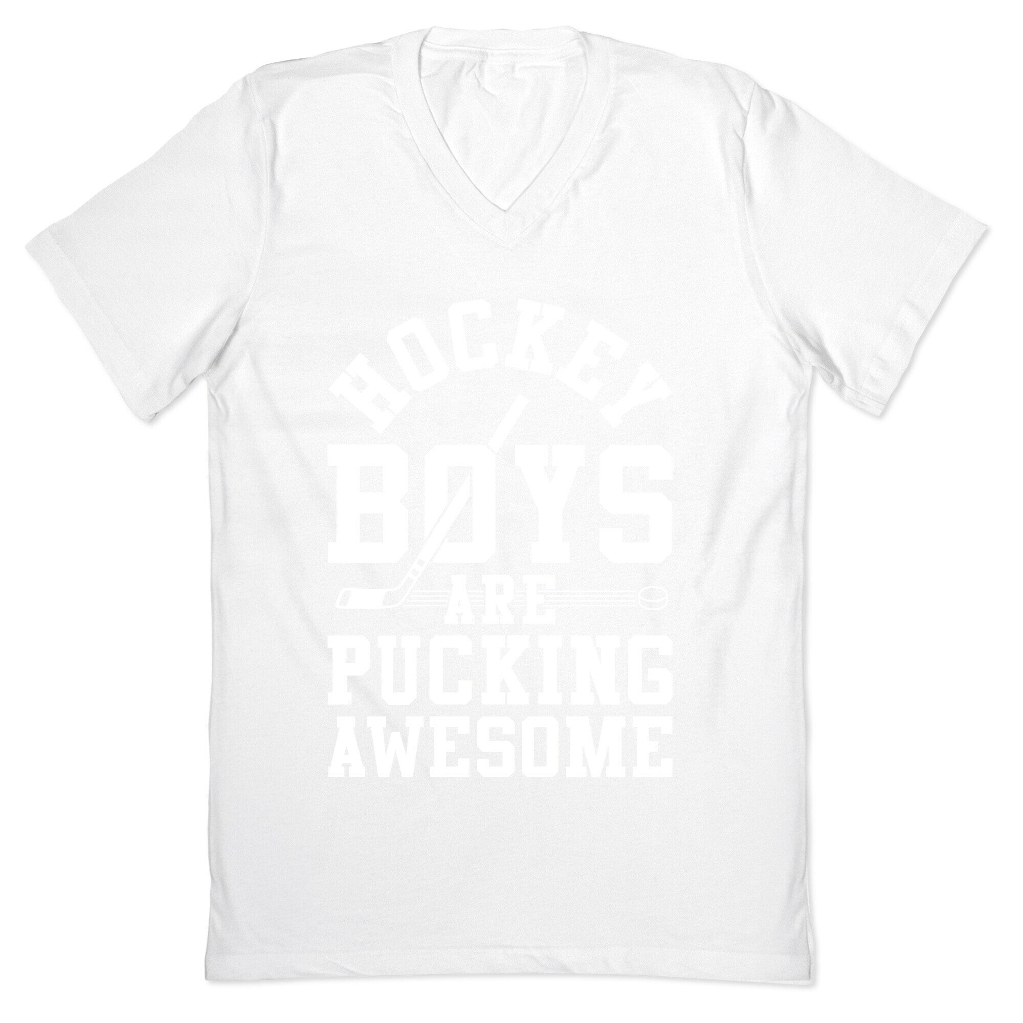 Hockey Boys Are Pucking Awesome V-Neck