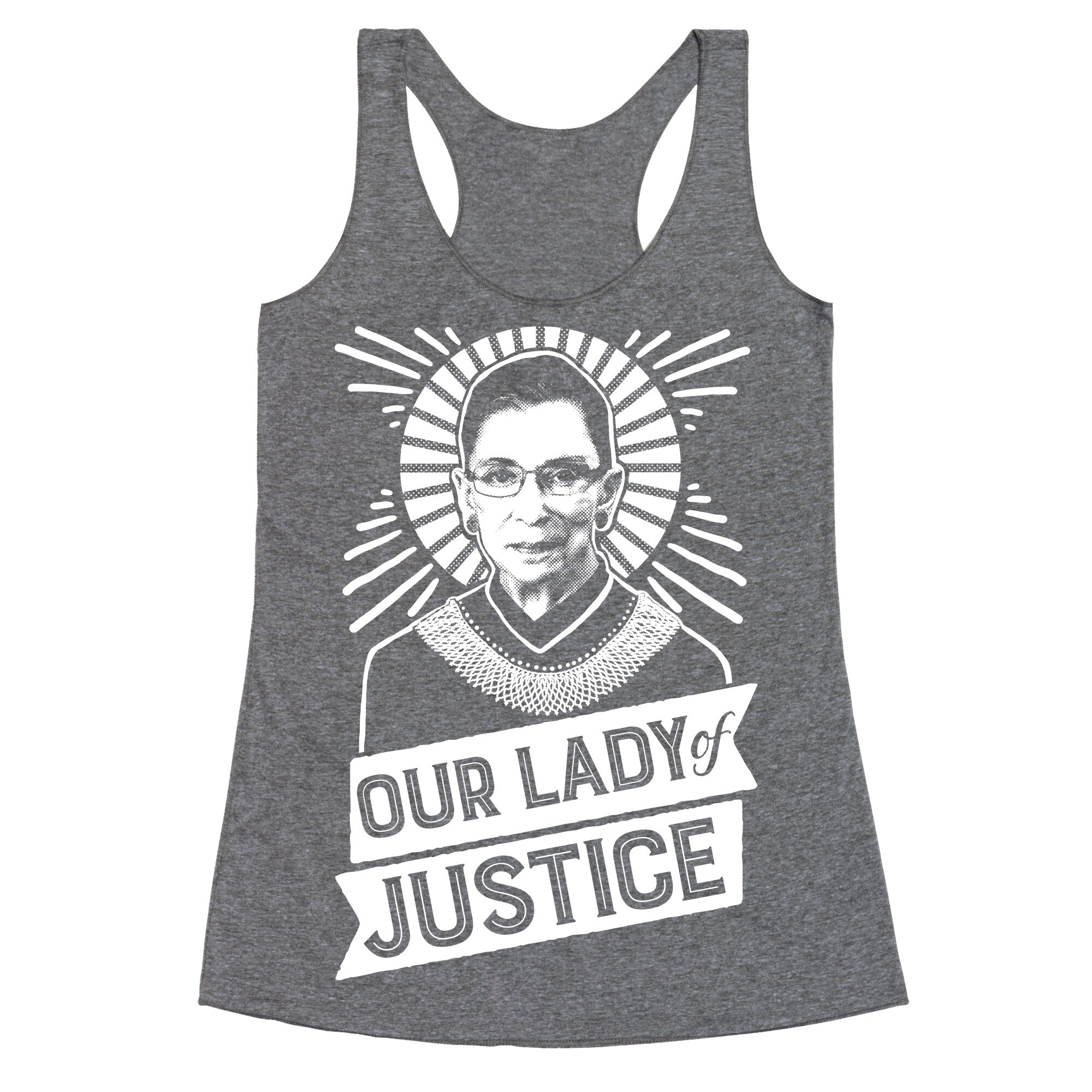 RBG: Our Lady Of Justice Racerback Tank