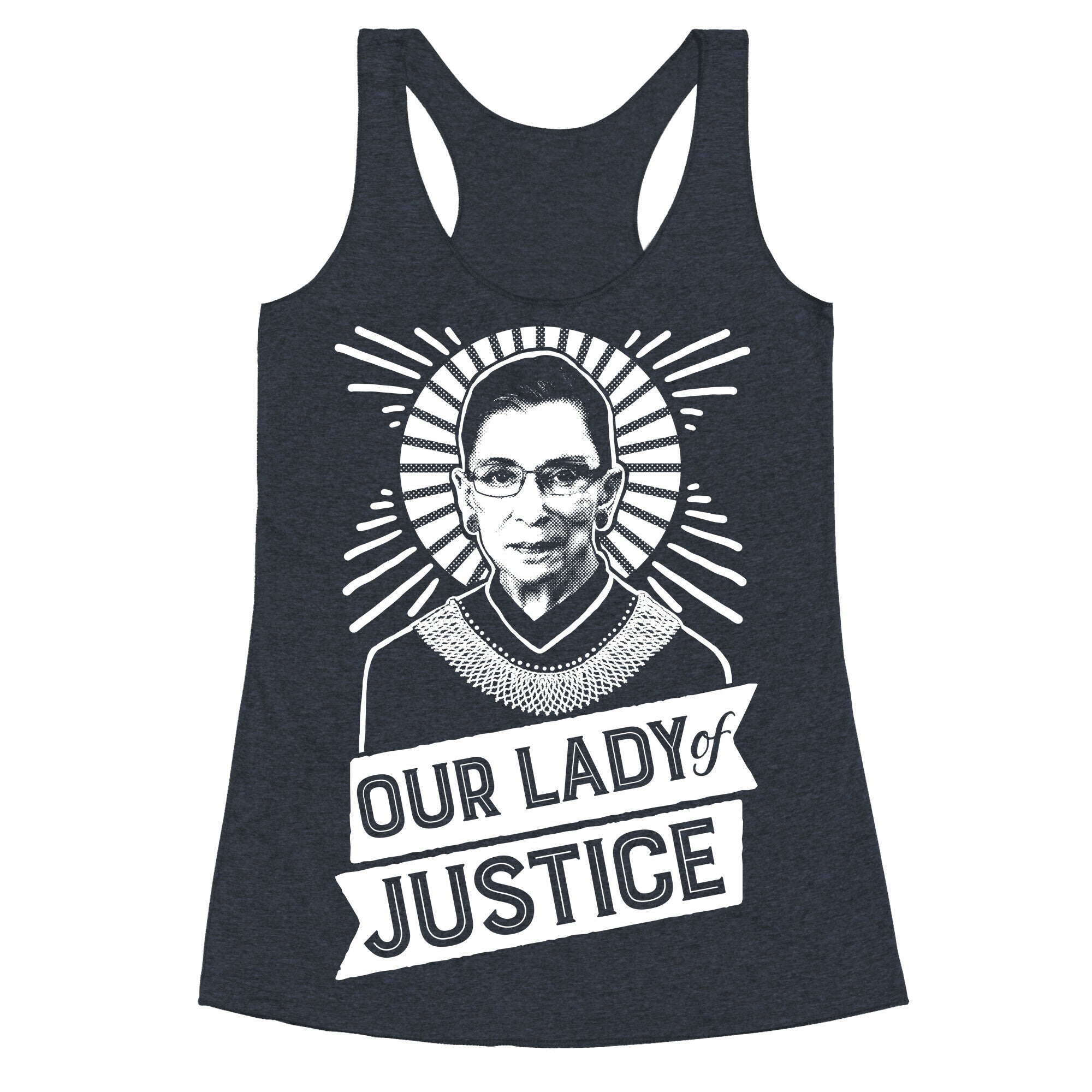 RBG: Our Lady Of Justice Racerback Tank