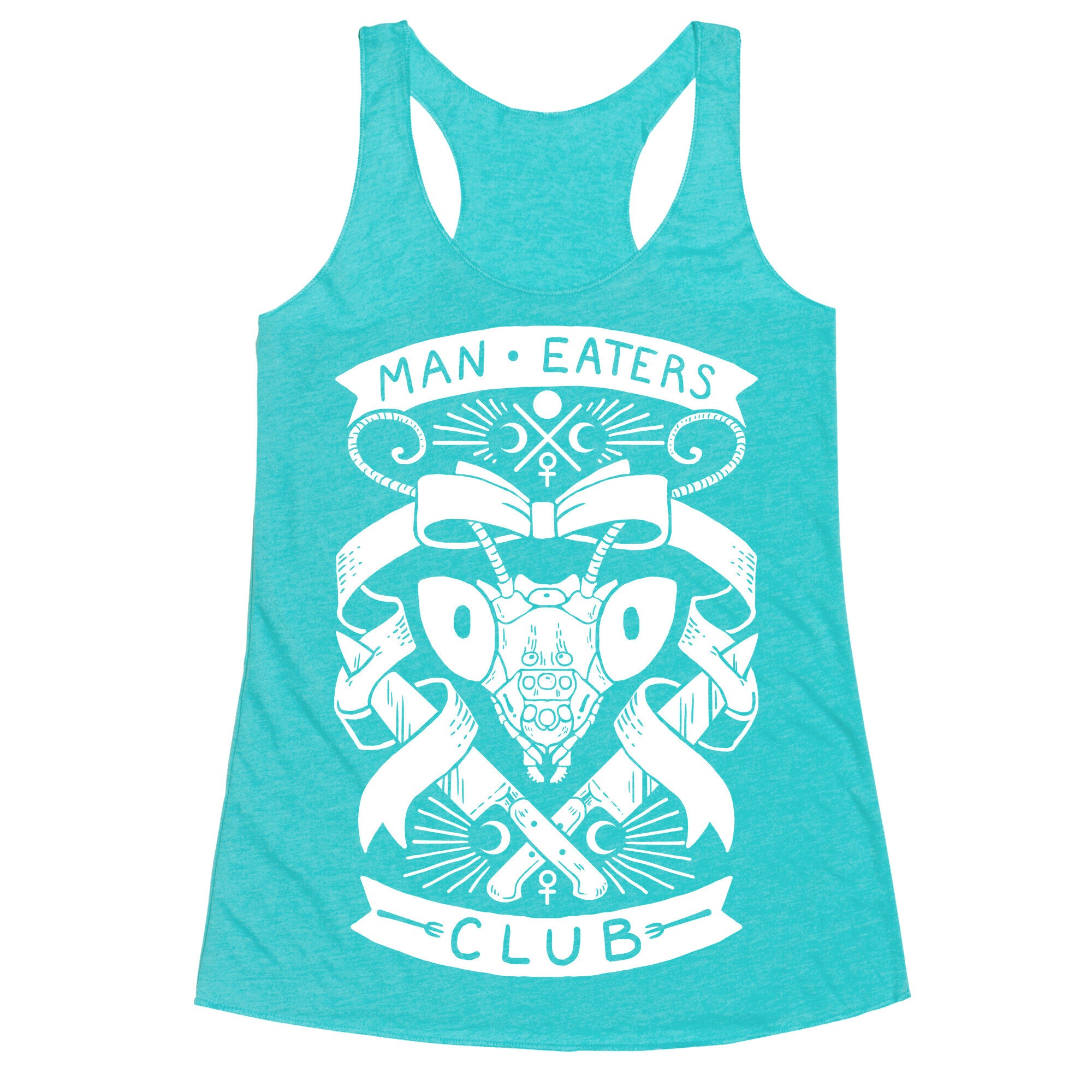 Praying Mantis Man-Eater's Club Racerback Tank