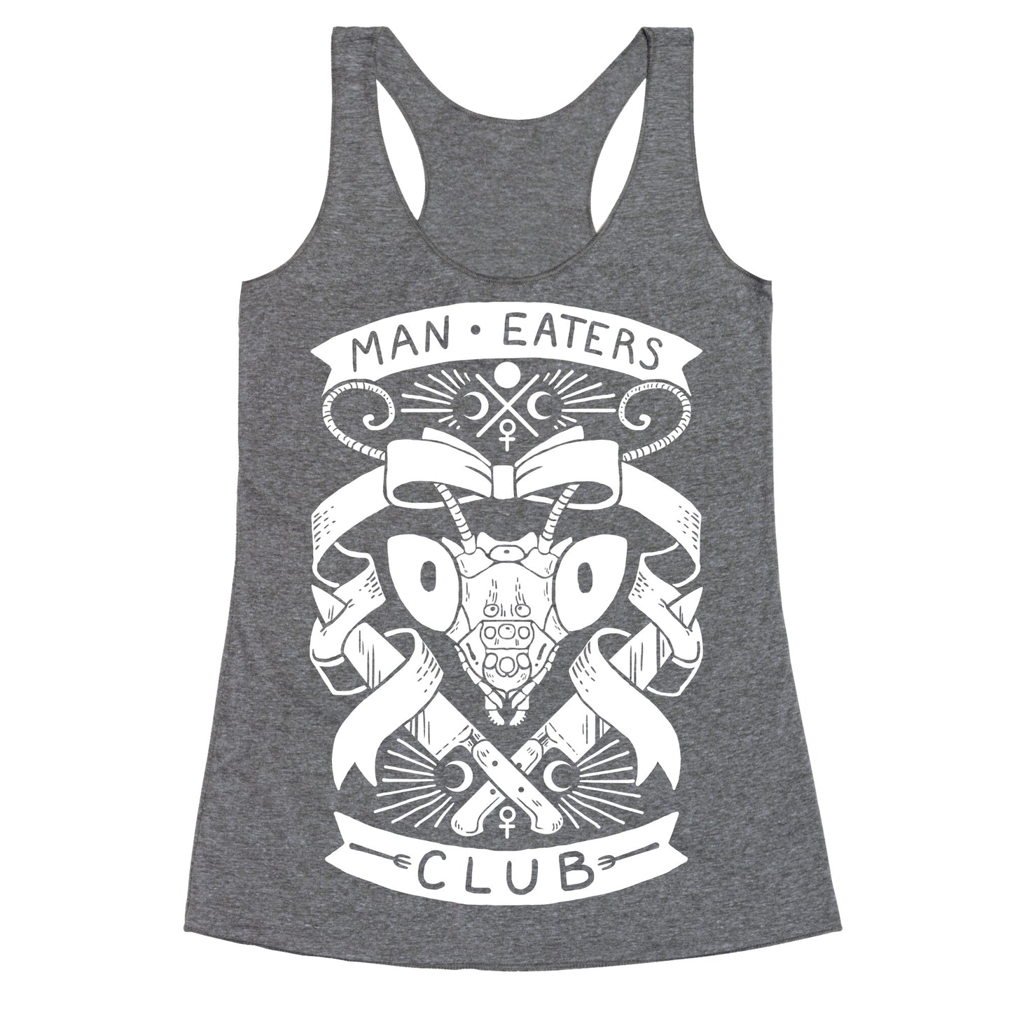 Praying Mantis Man-Eater's Club Racerback Tank
