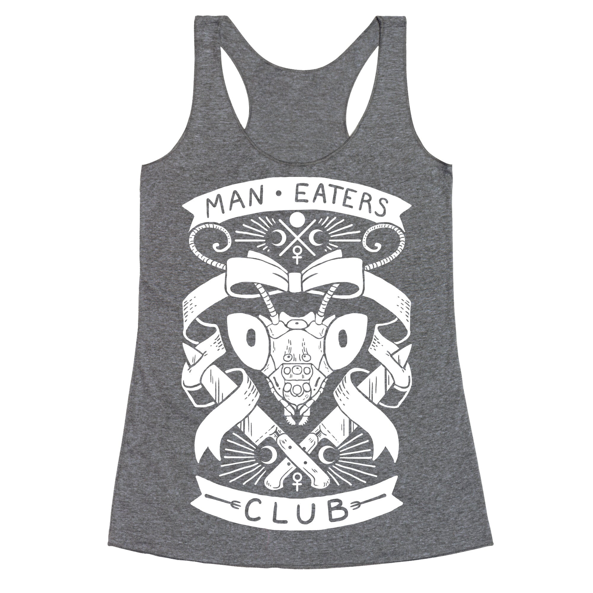 Praying Mantis Man-Eater's Club Racerback Tank