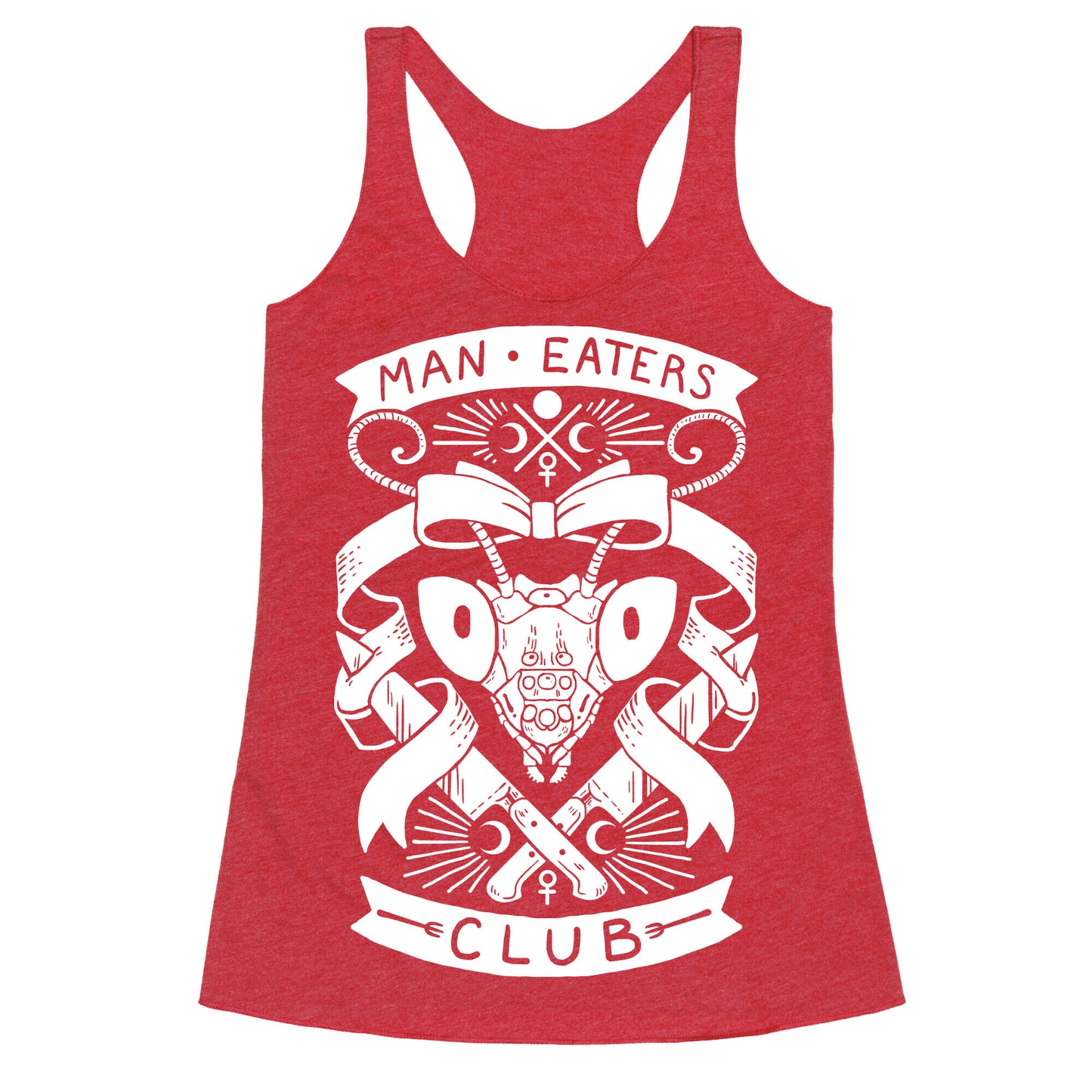 Praying Mantis Man-Eater's Club Racerback Tank