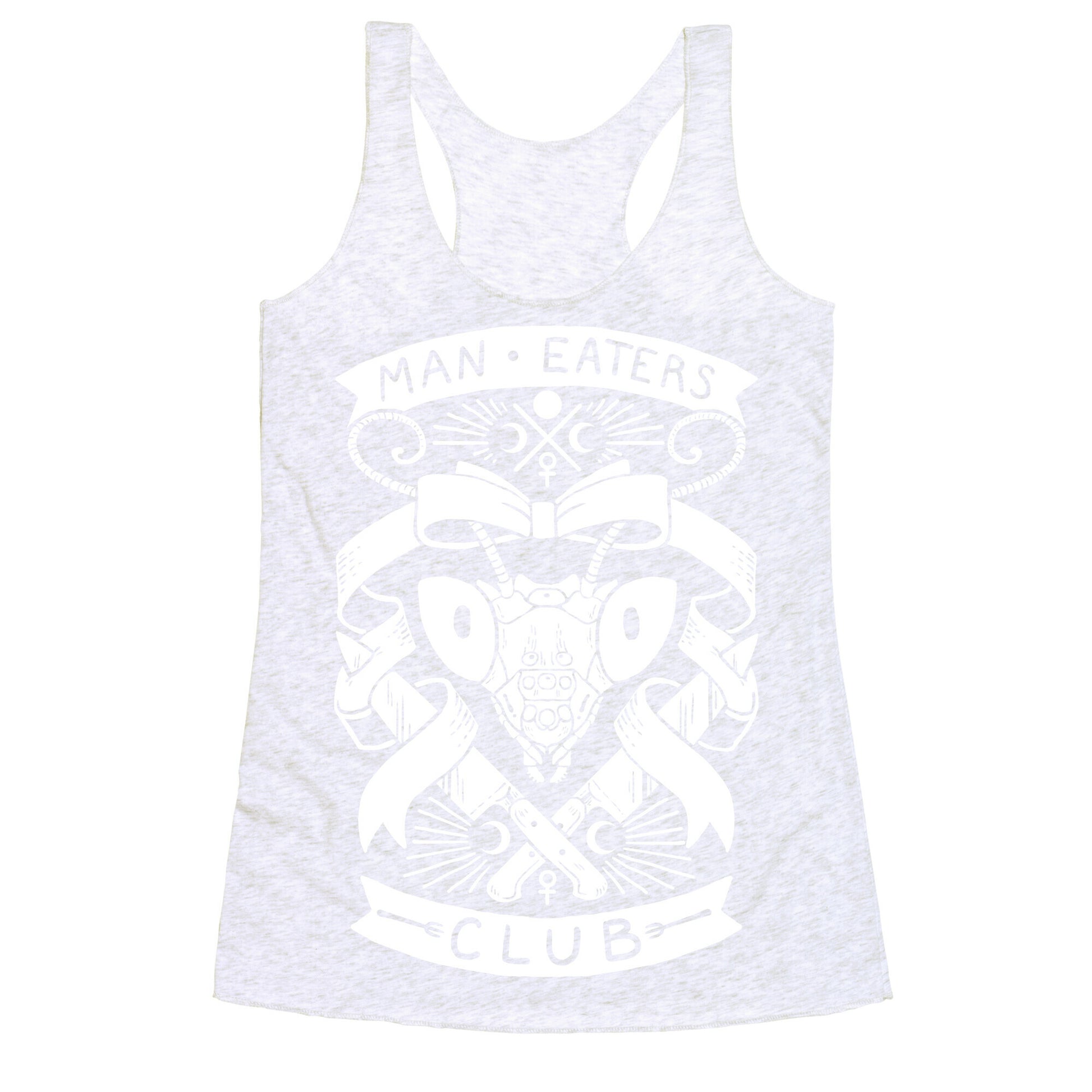 Praying Mantis Man-Eater's Club Racerback Tank