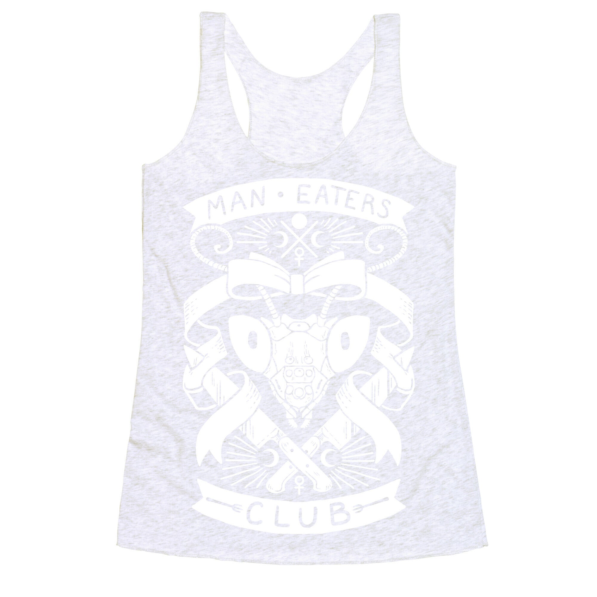 Praying Mantis Man-Eater's Club Racerback Tank
