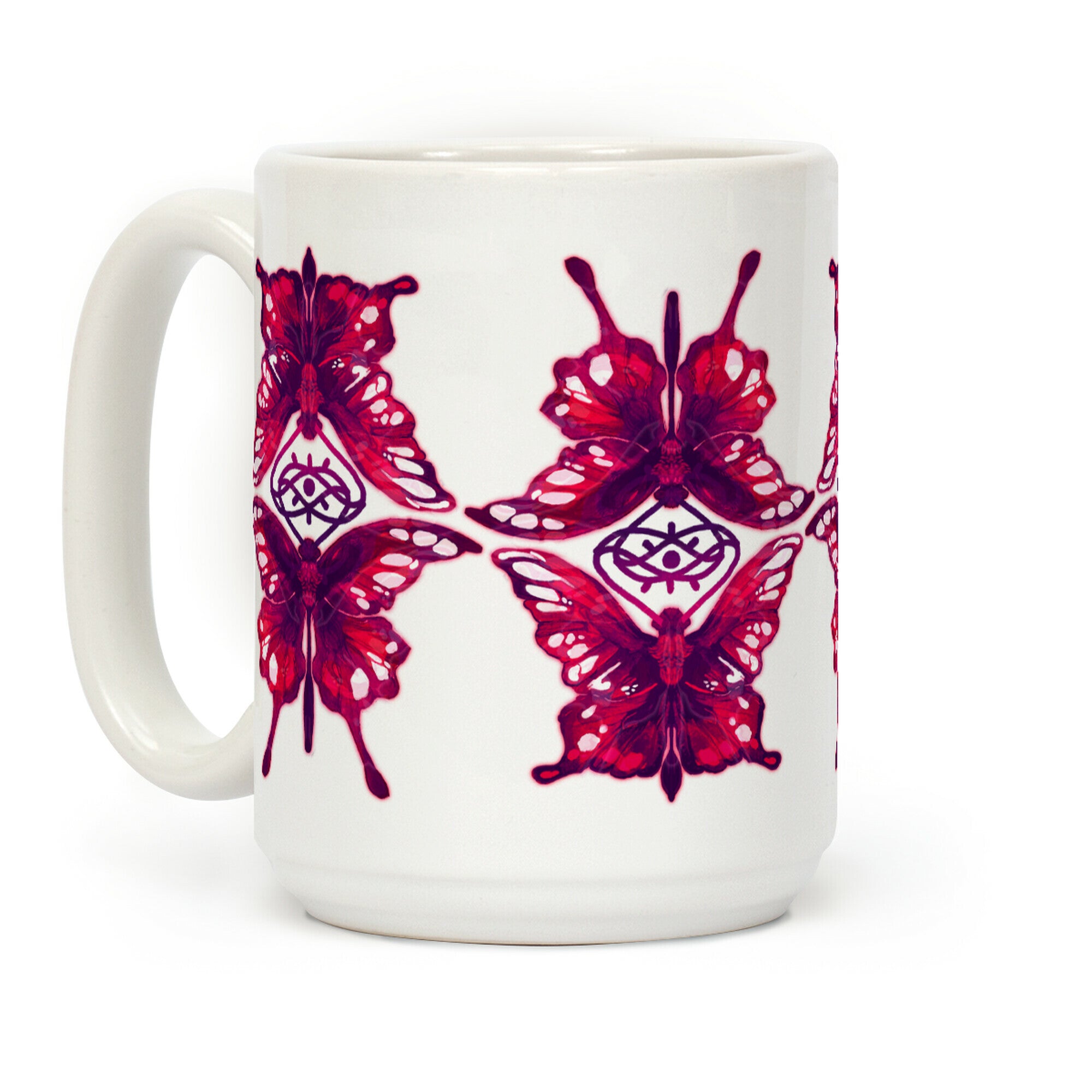 Crimson Butterflies Coffee Mug