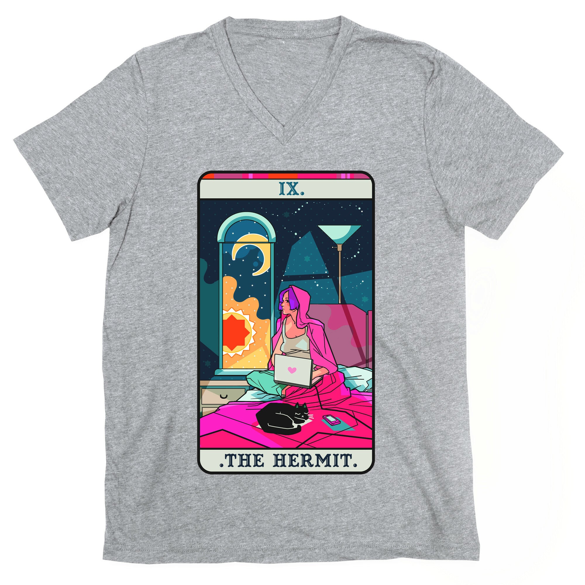 Hermit Tarot Card V-Neck