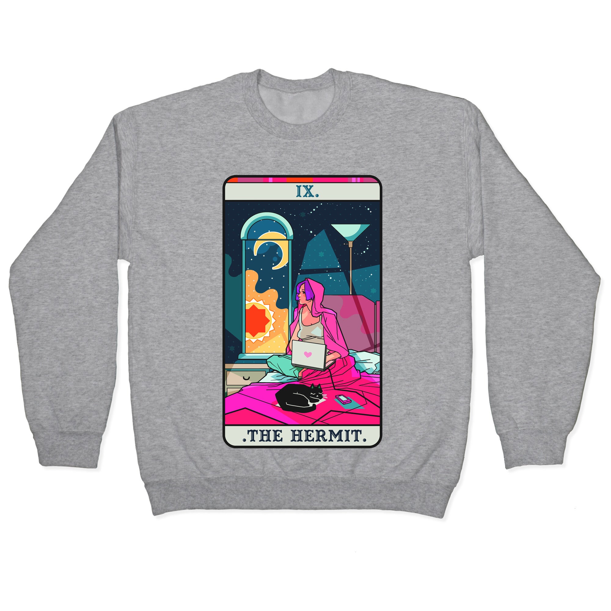 Hermit Tarot Card Crewneck Sweatshirt