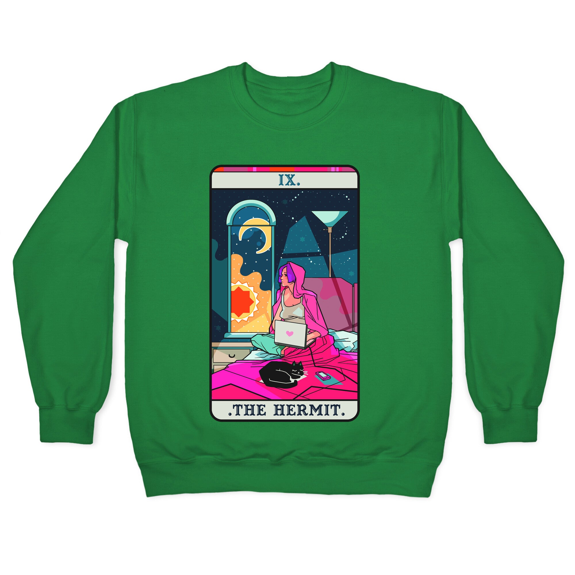 Hermit Tarot Card Crewneck Sweatshirt
