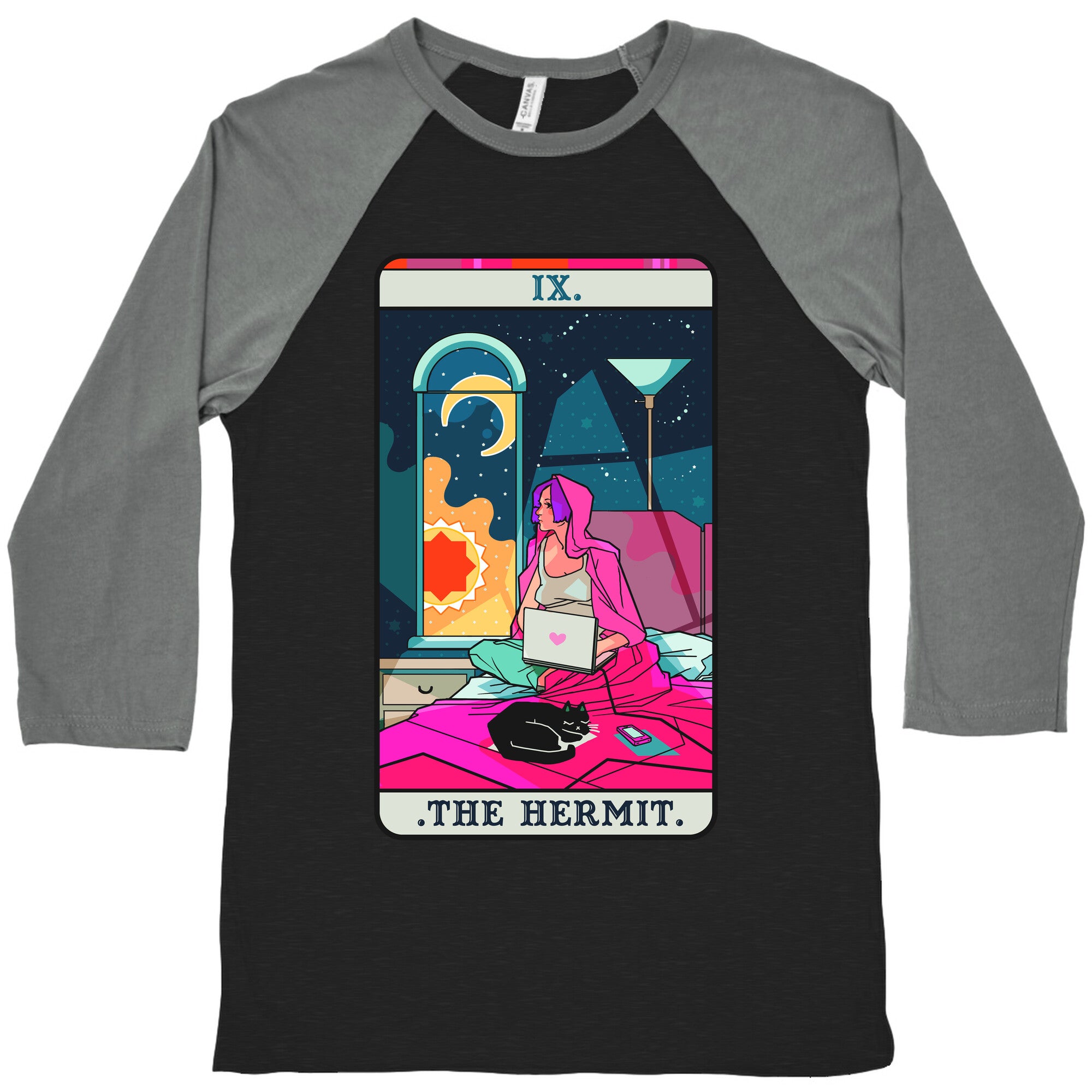 Hermit Tarot Card Baseball Tee