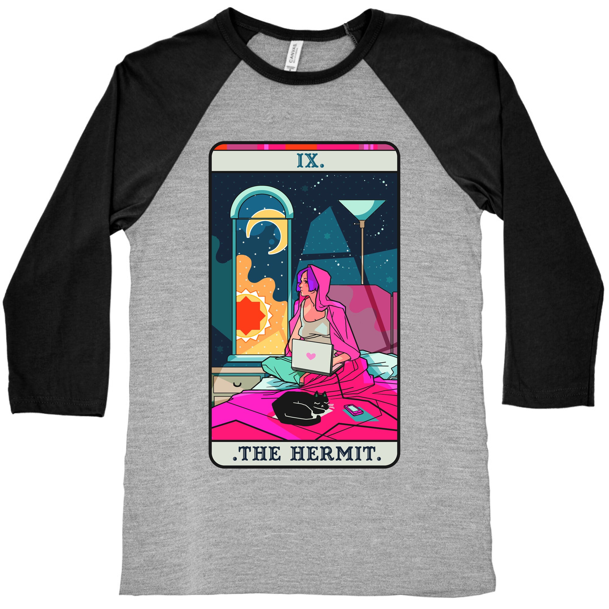 Hermit Tarot Card Baseball Tee