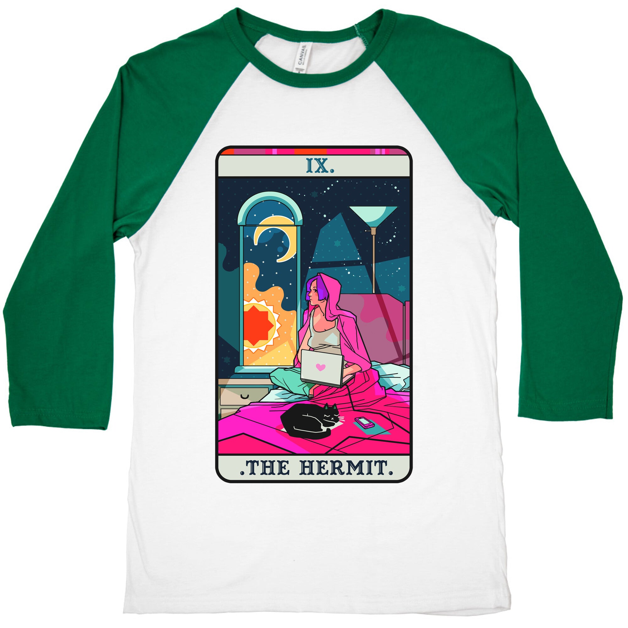 Hermit Tarot Card Baseball Tee