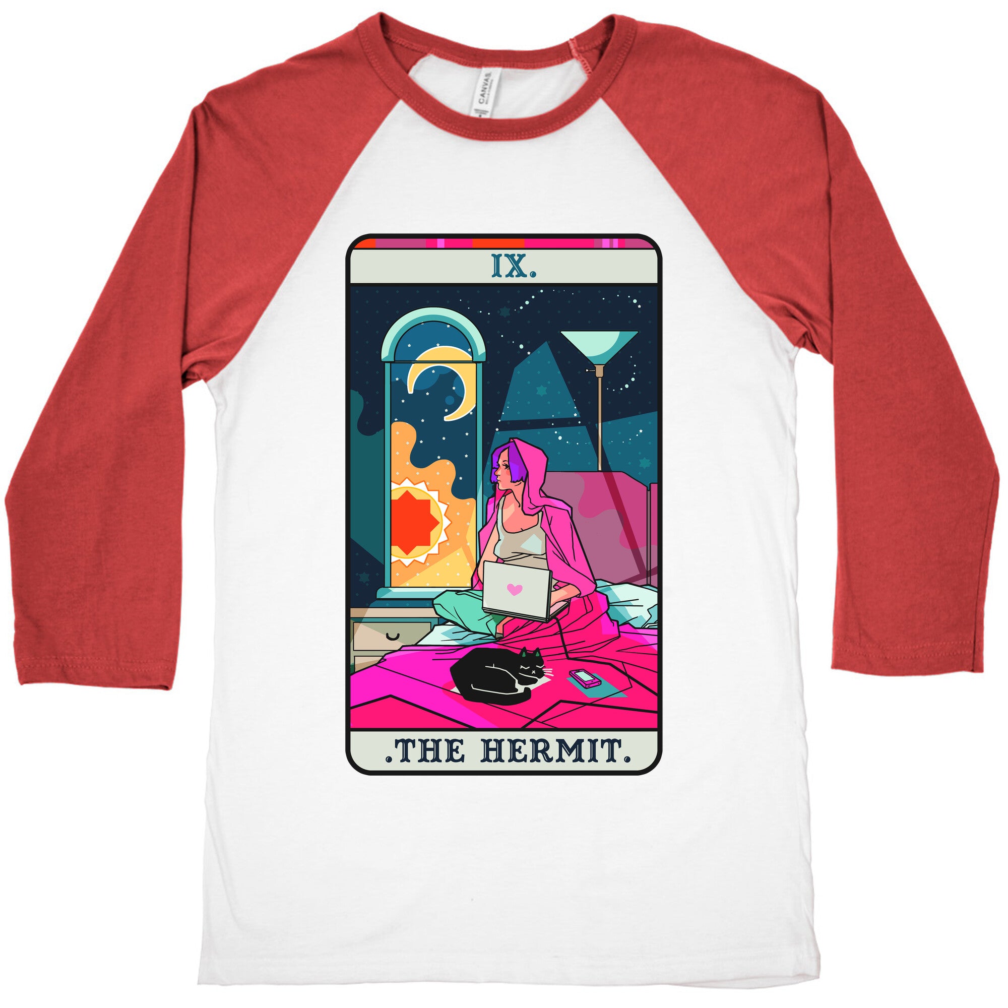 Hermit Tarot Card Baseball Tee
