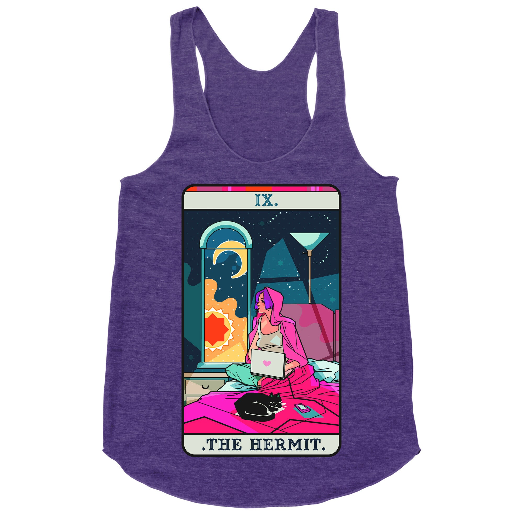 Hermit Tarot Card Racerback Tank