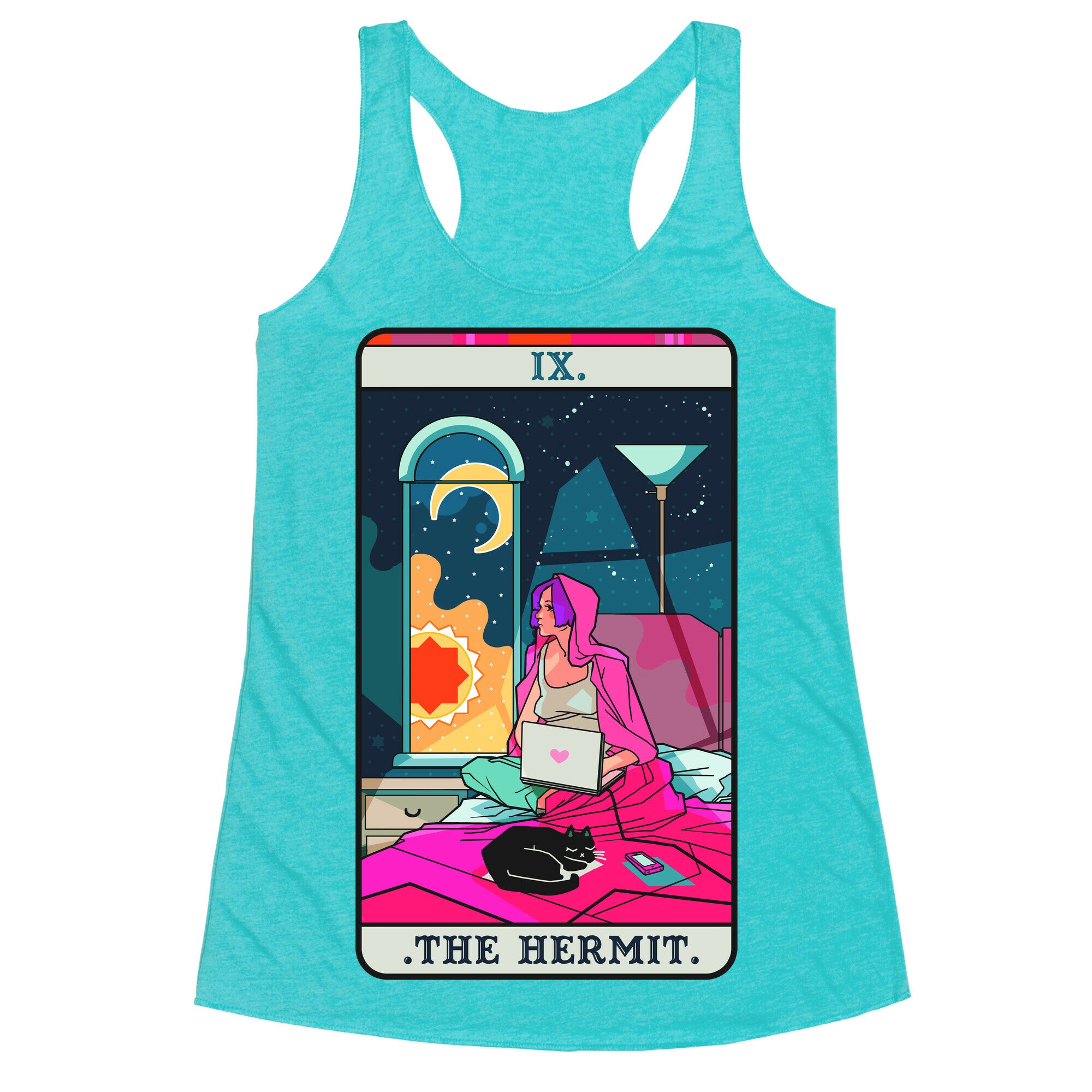 Hermit Tarot Card Racerback Tank