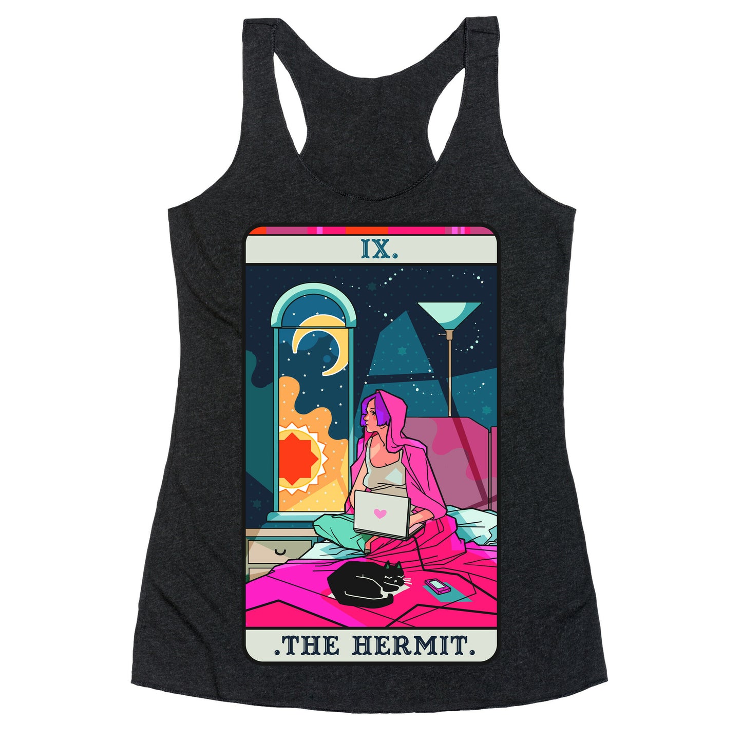 Hermit Tarot Card Racerback Tank