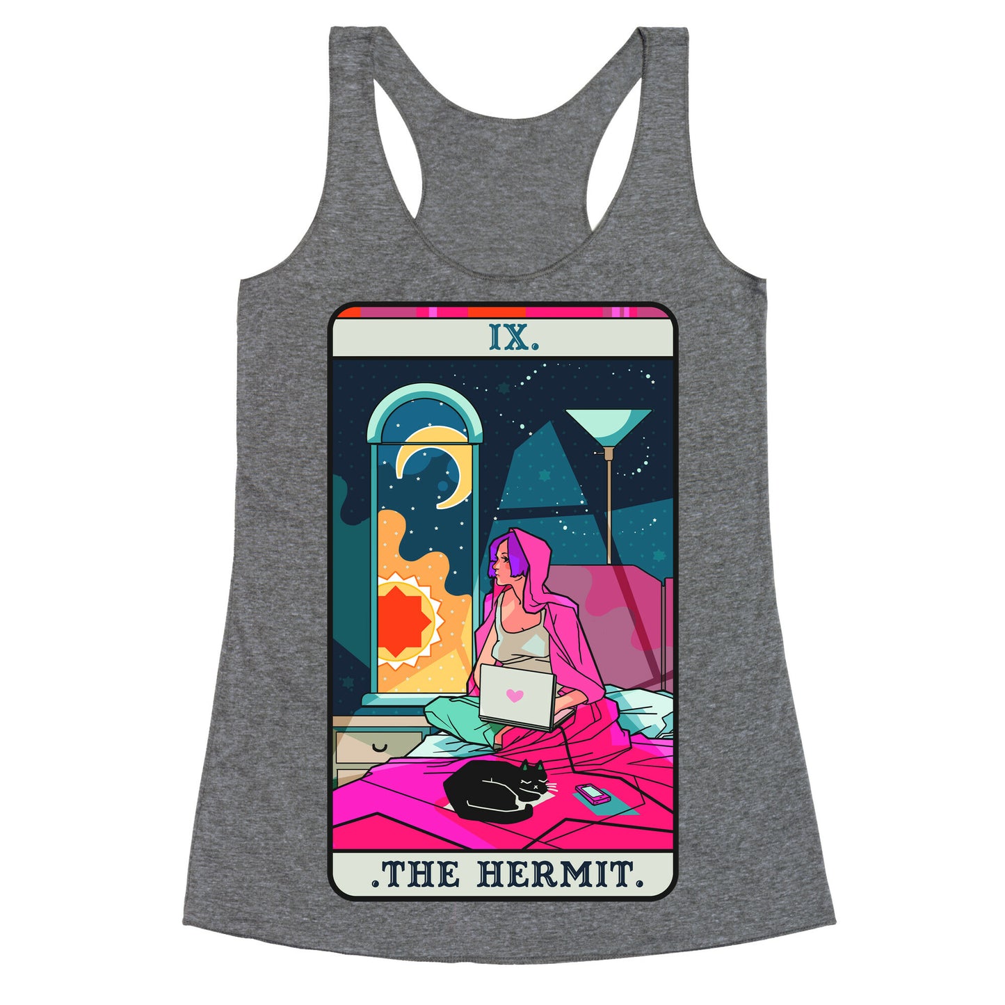 Hermit Tarot Card Racerback Tank