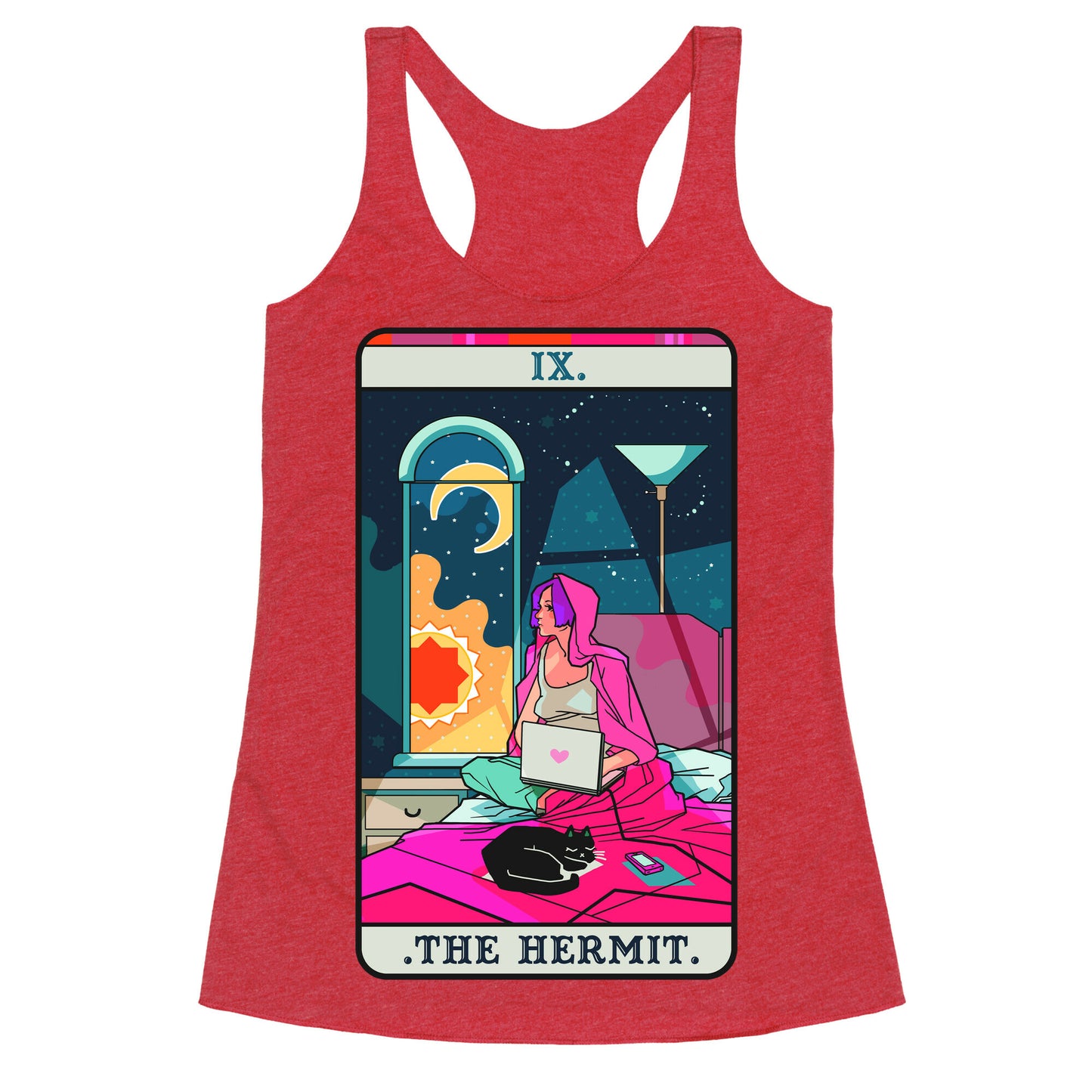 Hermit Tarot Card Racerback Tank