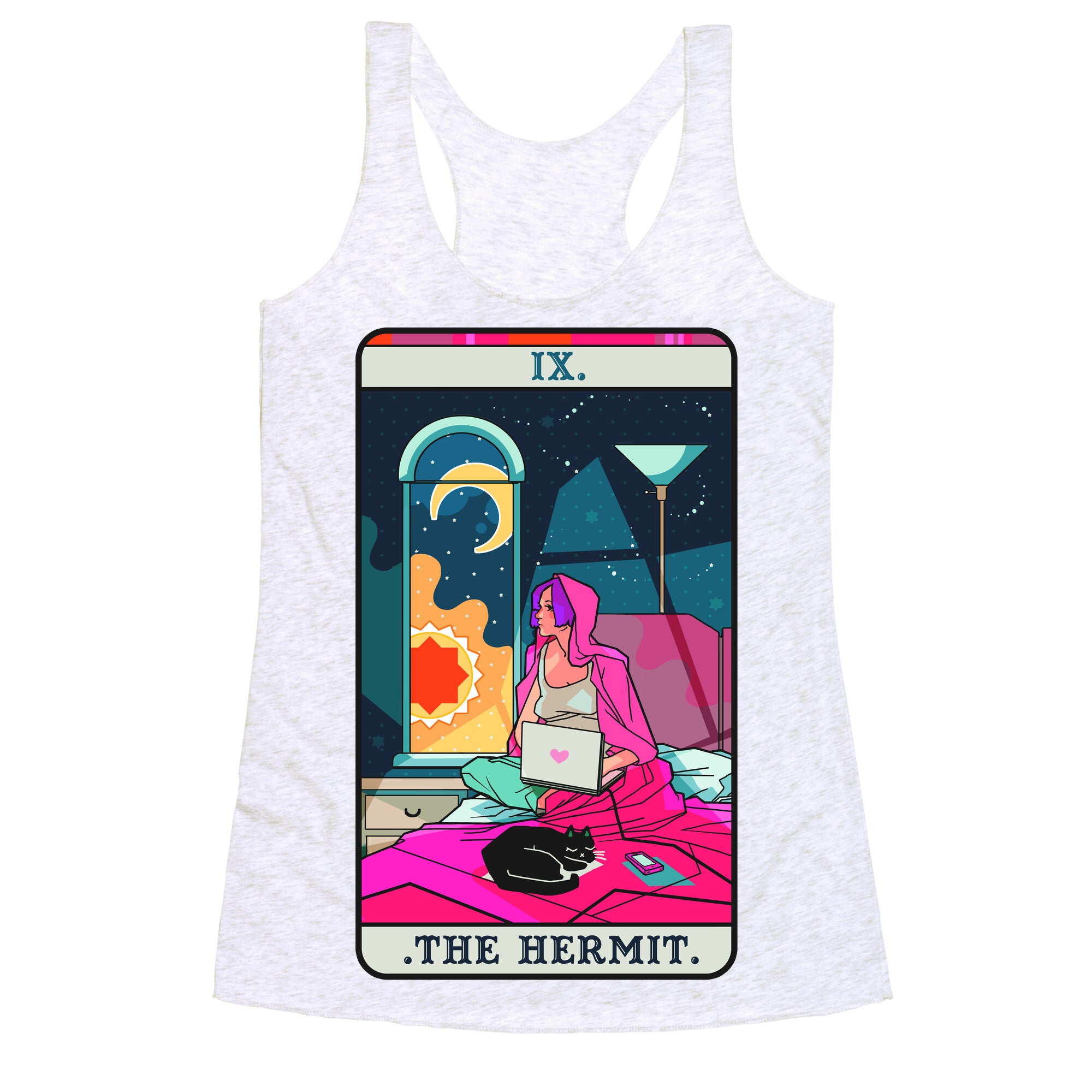 Hermit Tarot Card Racerback Tank