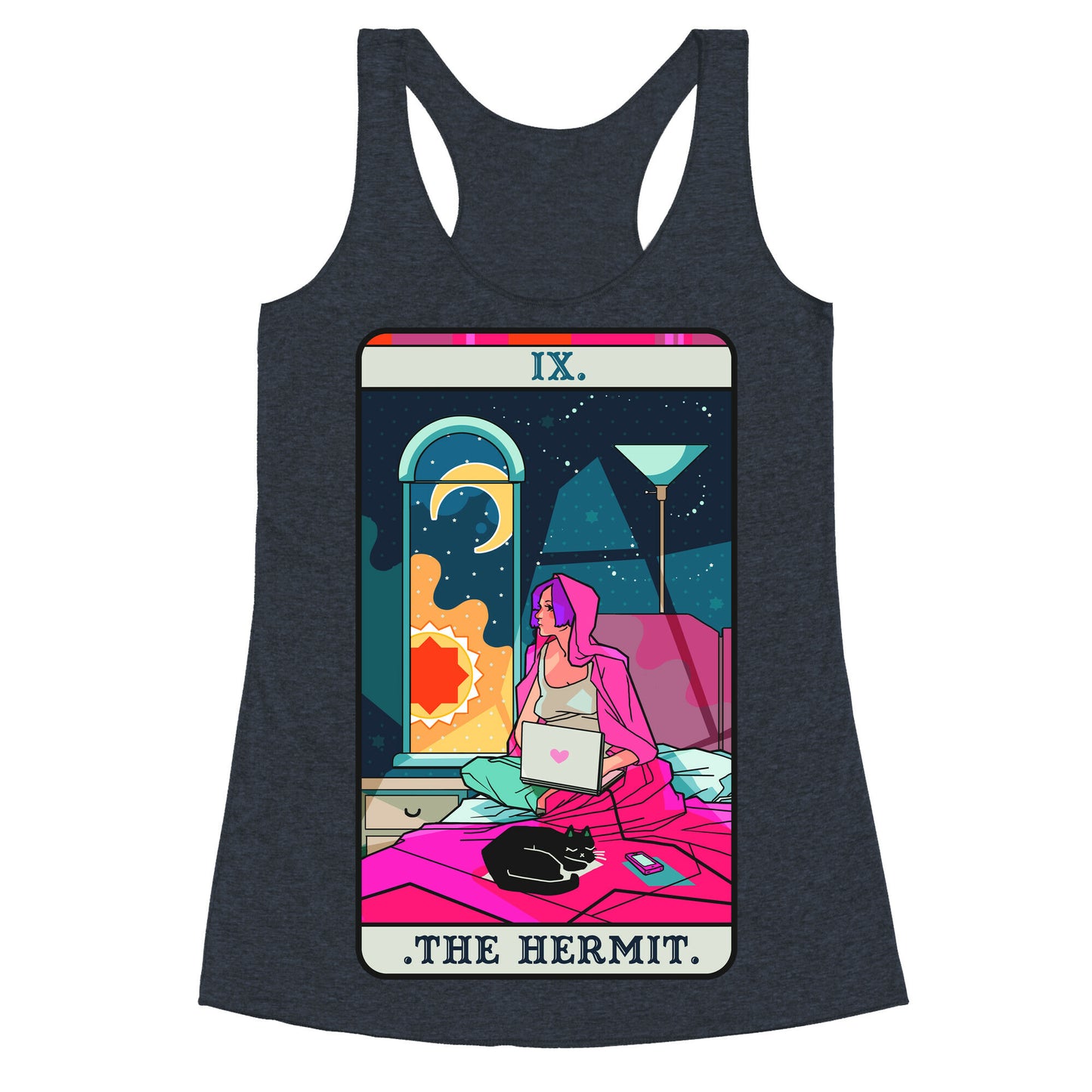 Hermit Tarot Card Racerback Tank