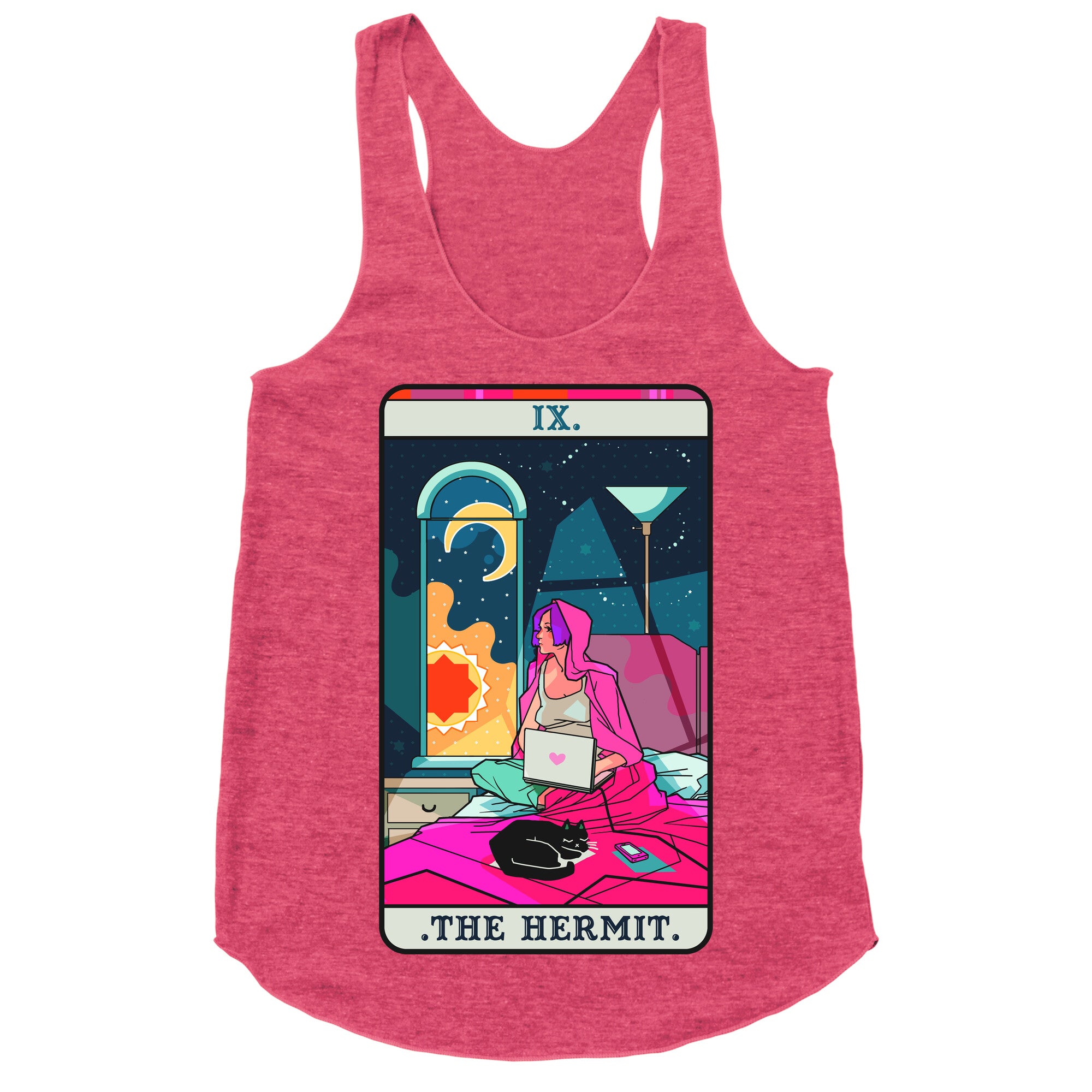 Hermit Tarot Card Racerback Tank