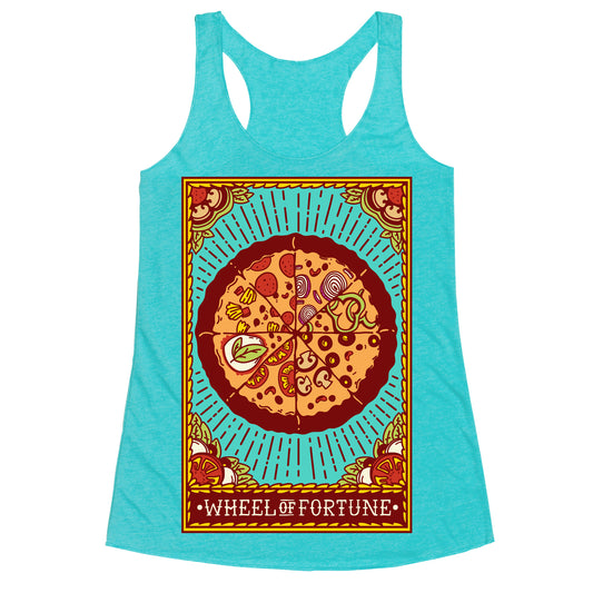 Pizza Wheel of Fortune Tarot Card Racerback Tank