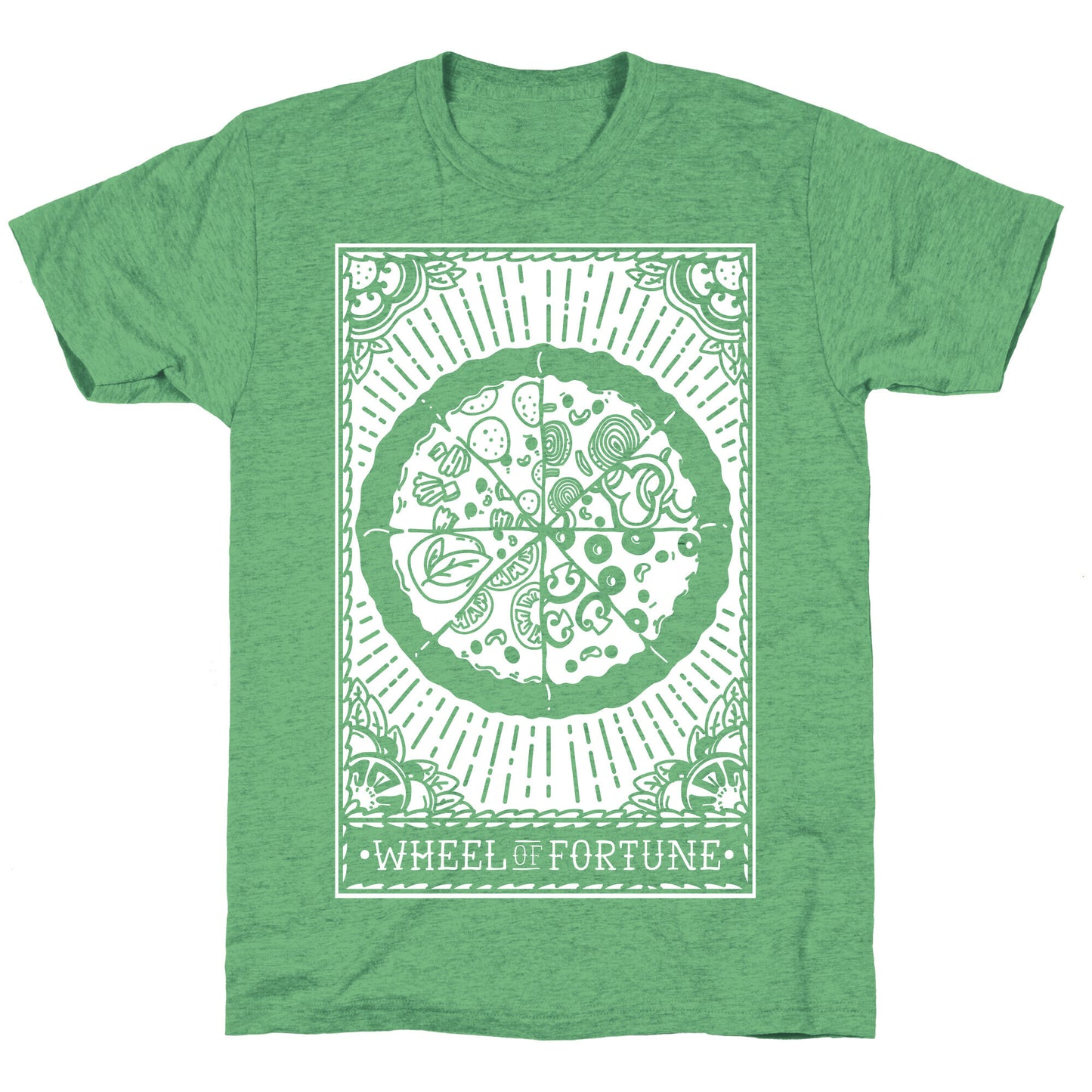 Pizza Wheel of Fortune Tarot Card Unisex Triblend Tee