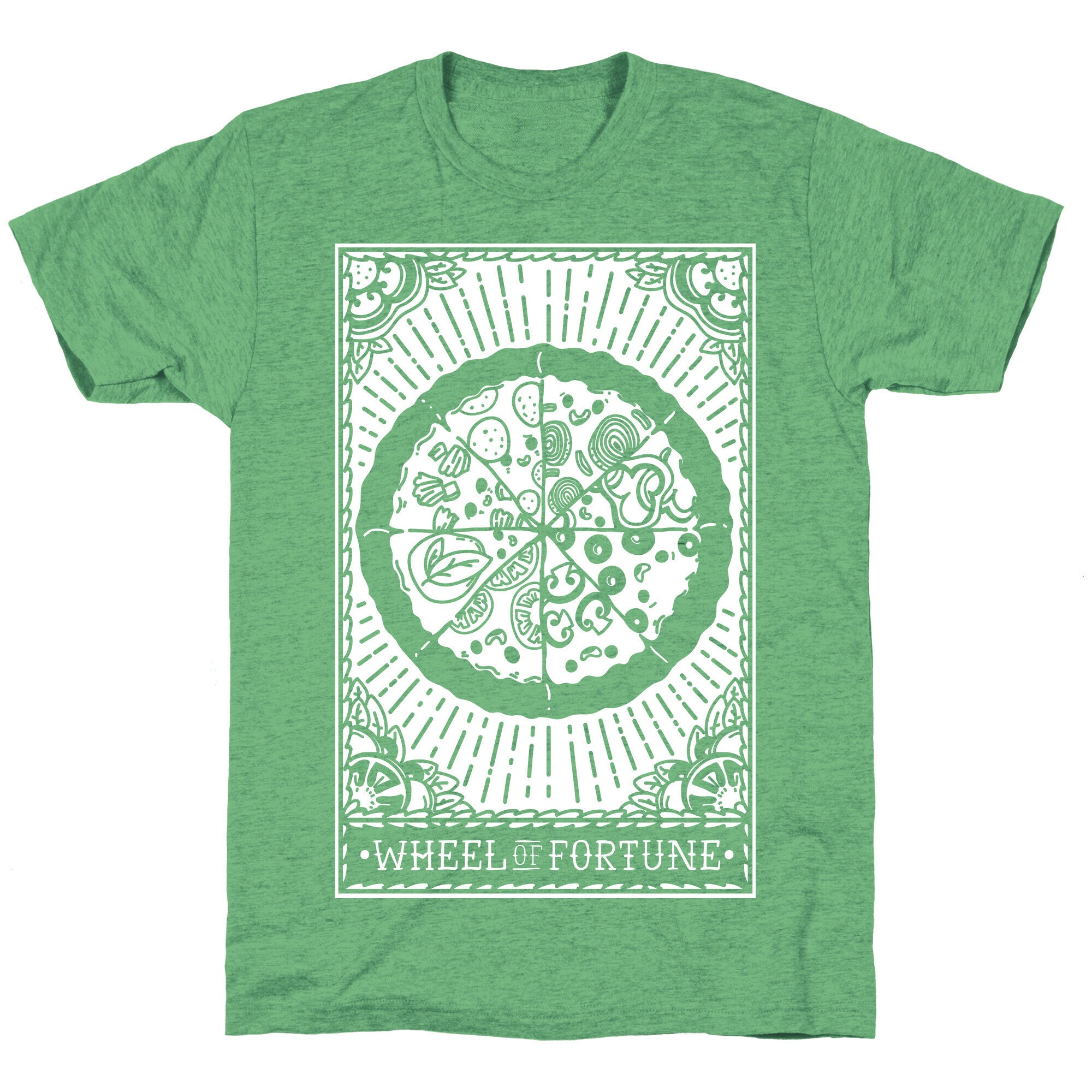 Pizza Wheel of Fortune Tarot Card Unisex Triblend Tee