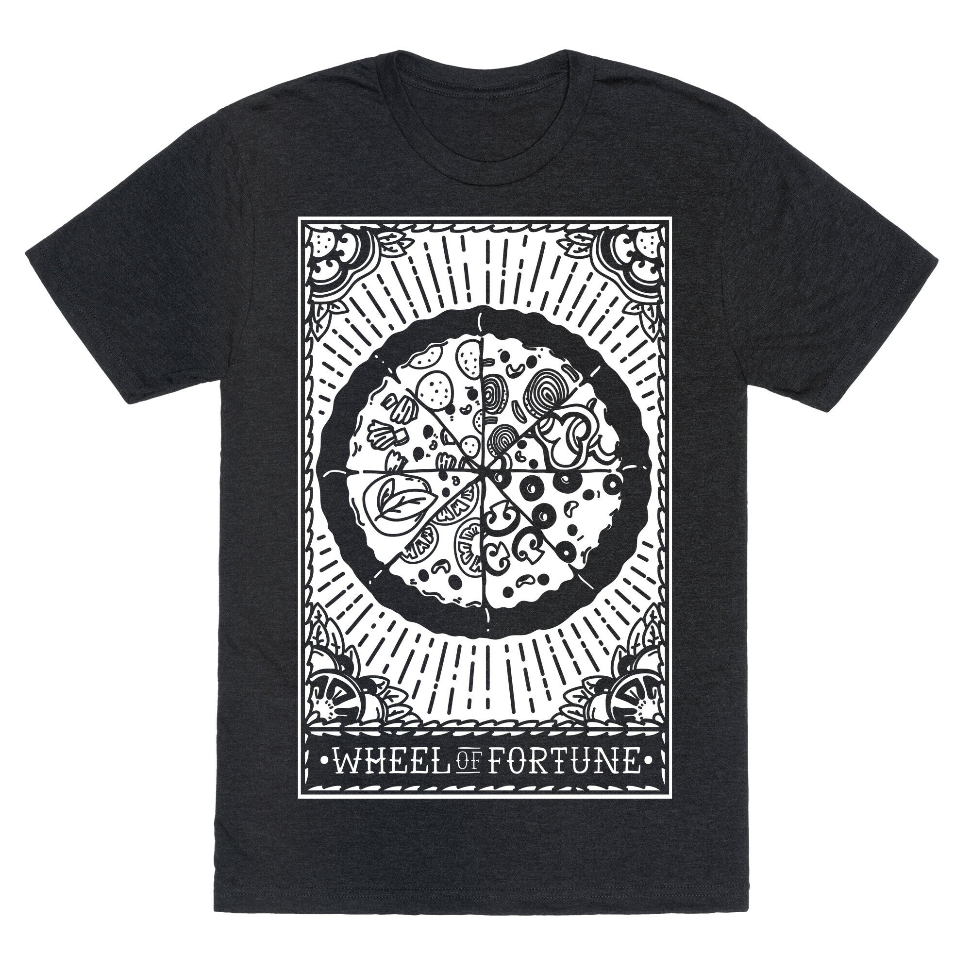 Pizza Wheel of Fortune Tarot Card Unisex Triblend Tee
