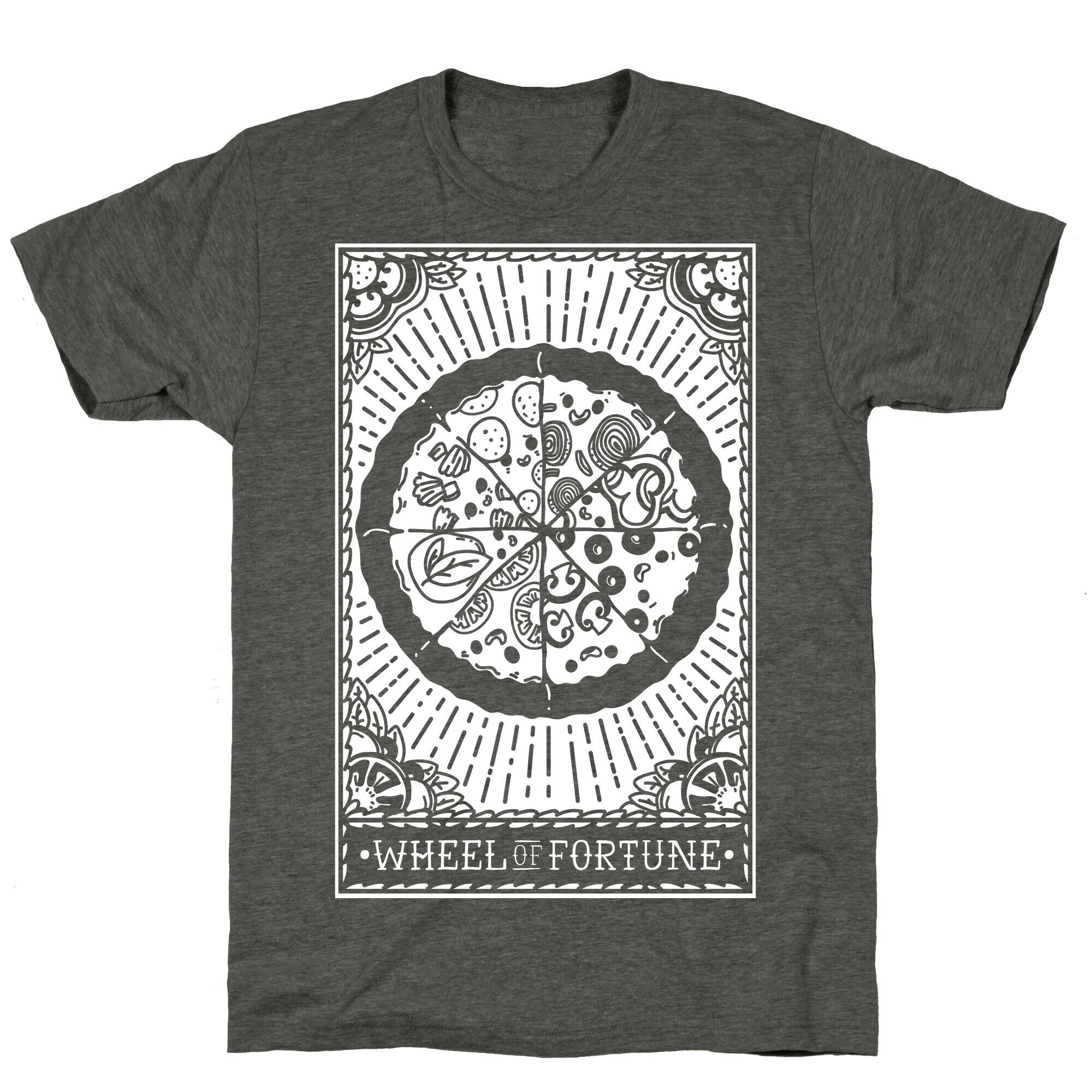 Pizza Wheel of Fortune Tarot Card Unisex Triblend Tee