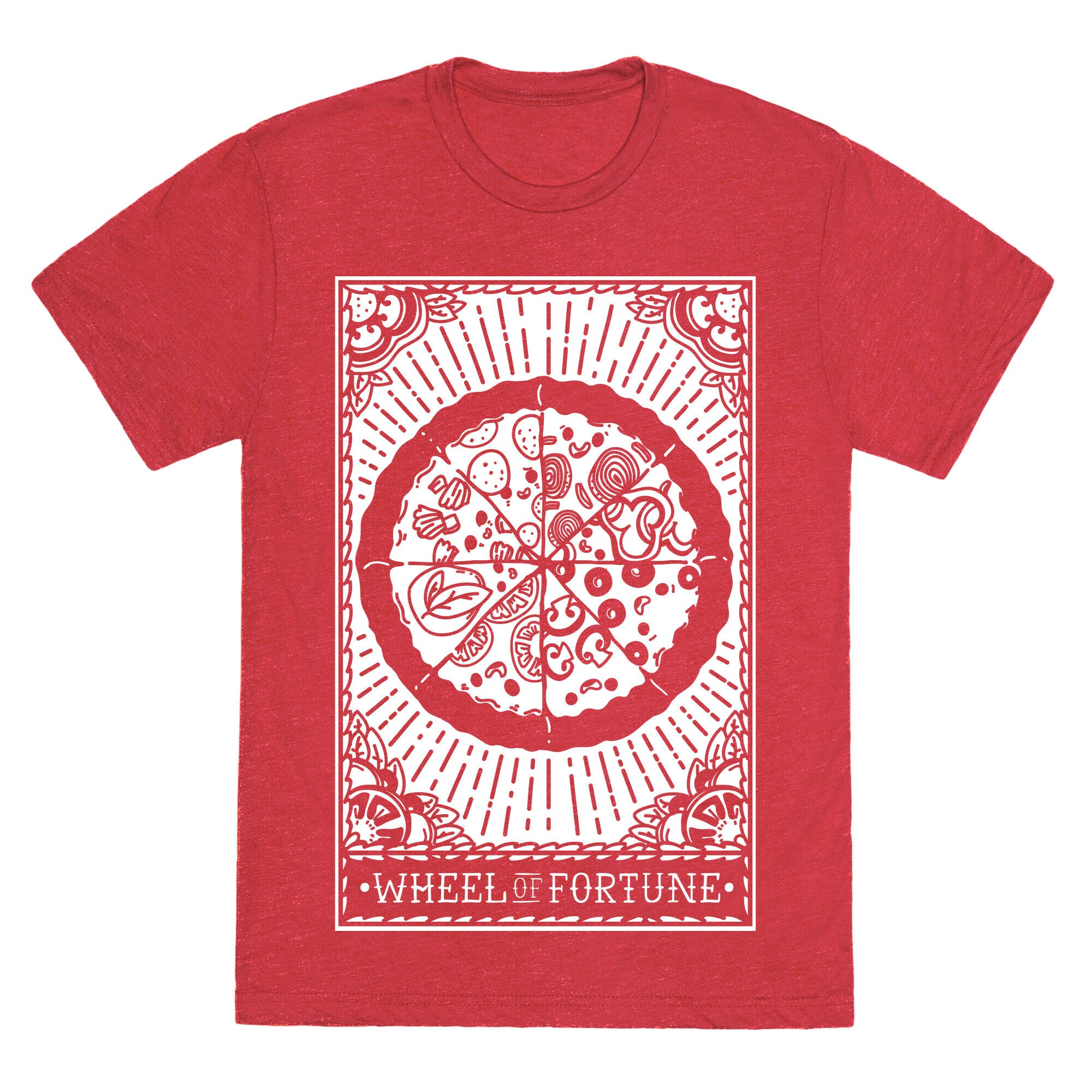 Pizza Wheel of Fortune Tarot Card Unisex Triblend Tee