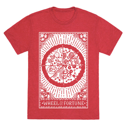 Pizza Wheel of Fortune Tarot Card Unisex Triblend Tee