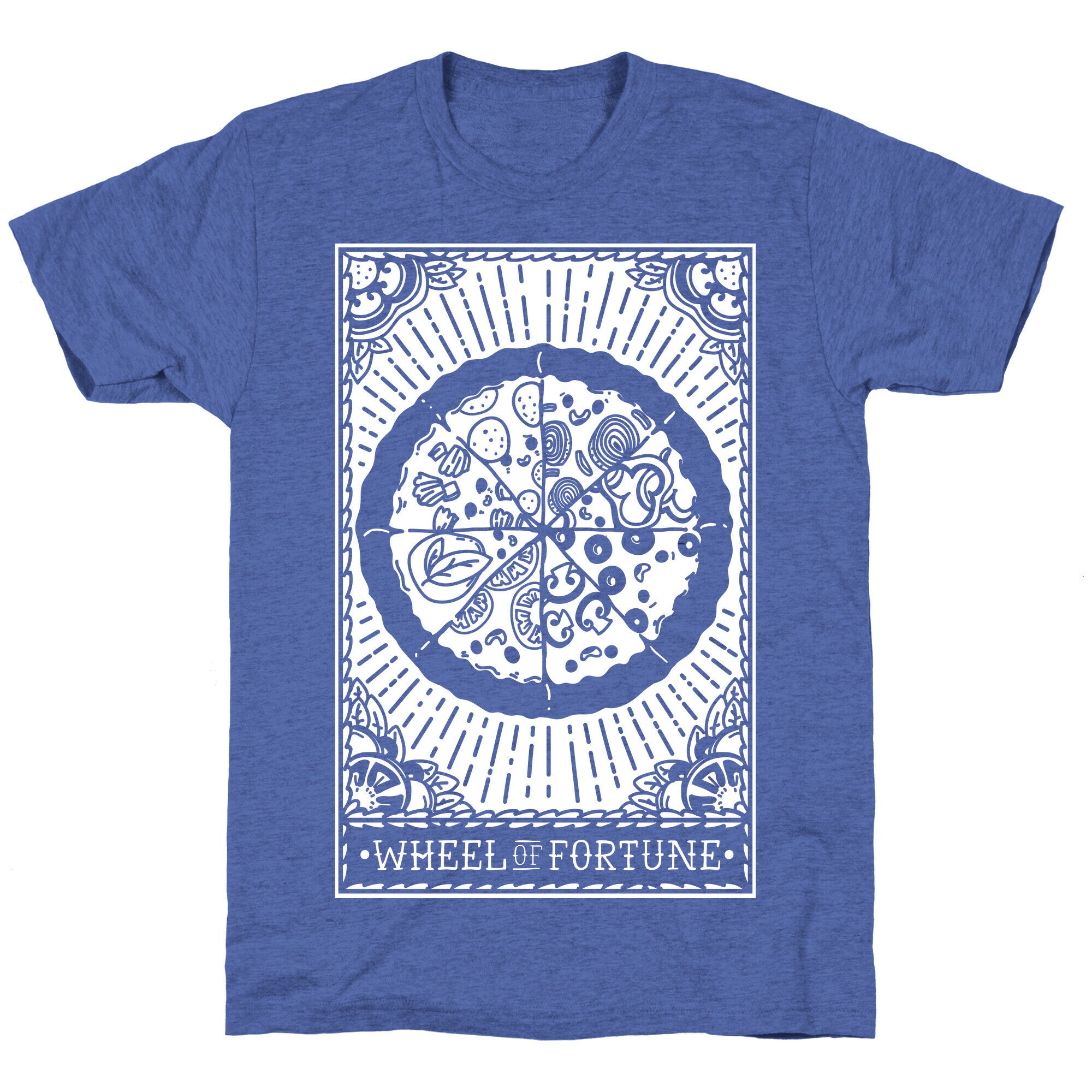Pizza Wheel of Fortune Tarot Card Unisex Triblend Tee