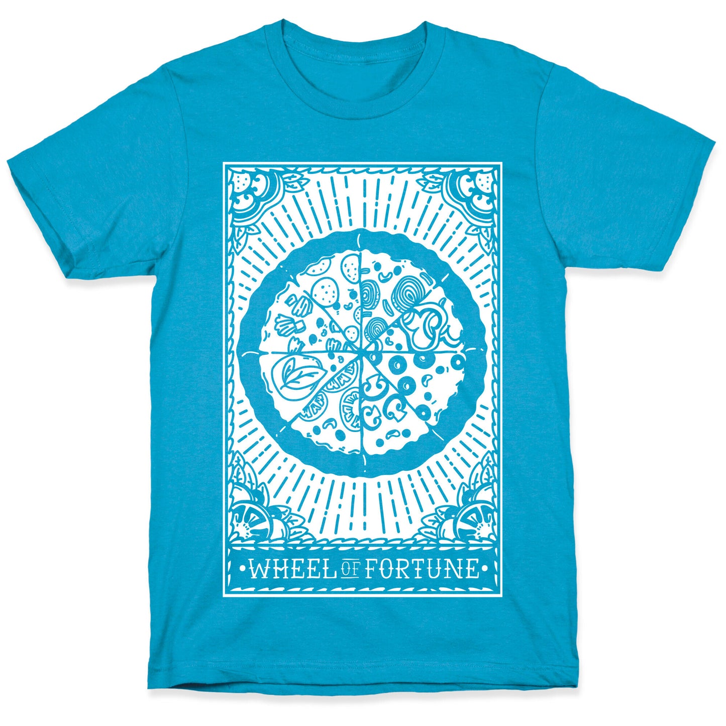 Pizza Wheel of Fortune Tarot Card Unisex Triblend Tee