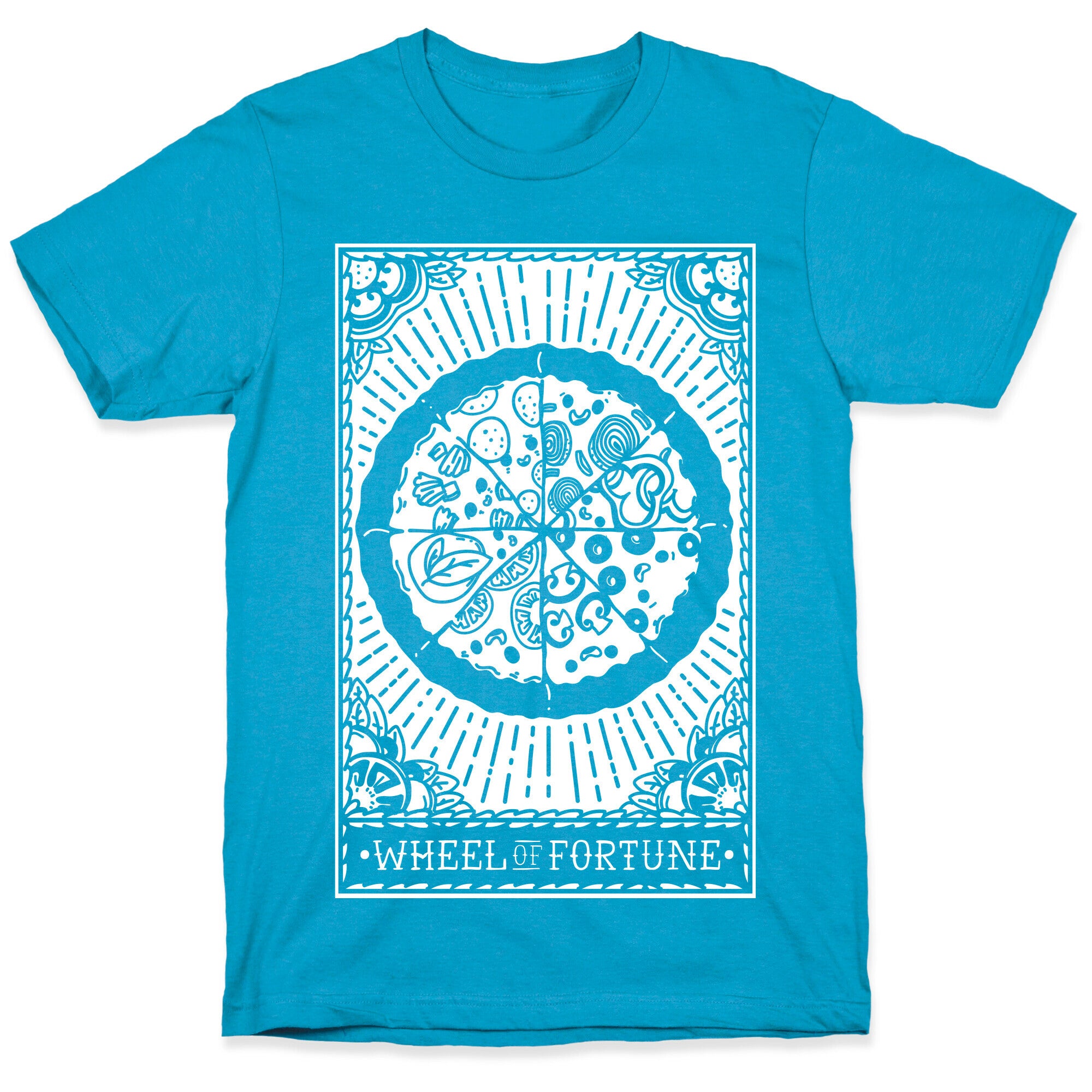 Pizza Wheel of Fortune Tarot Card Unisex Triblend Tee