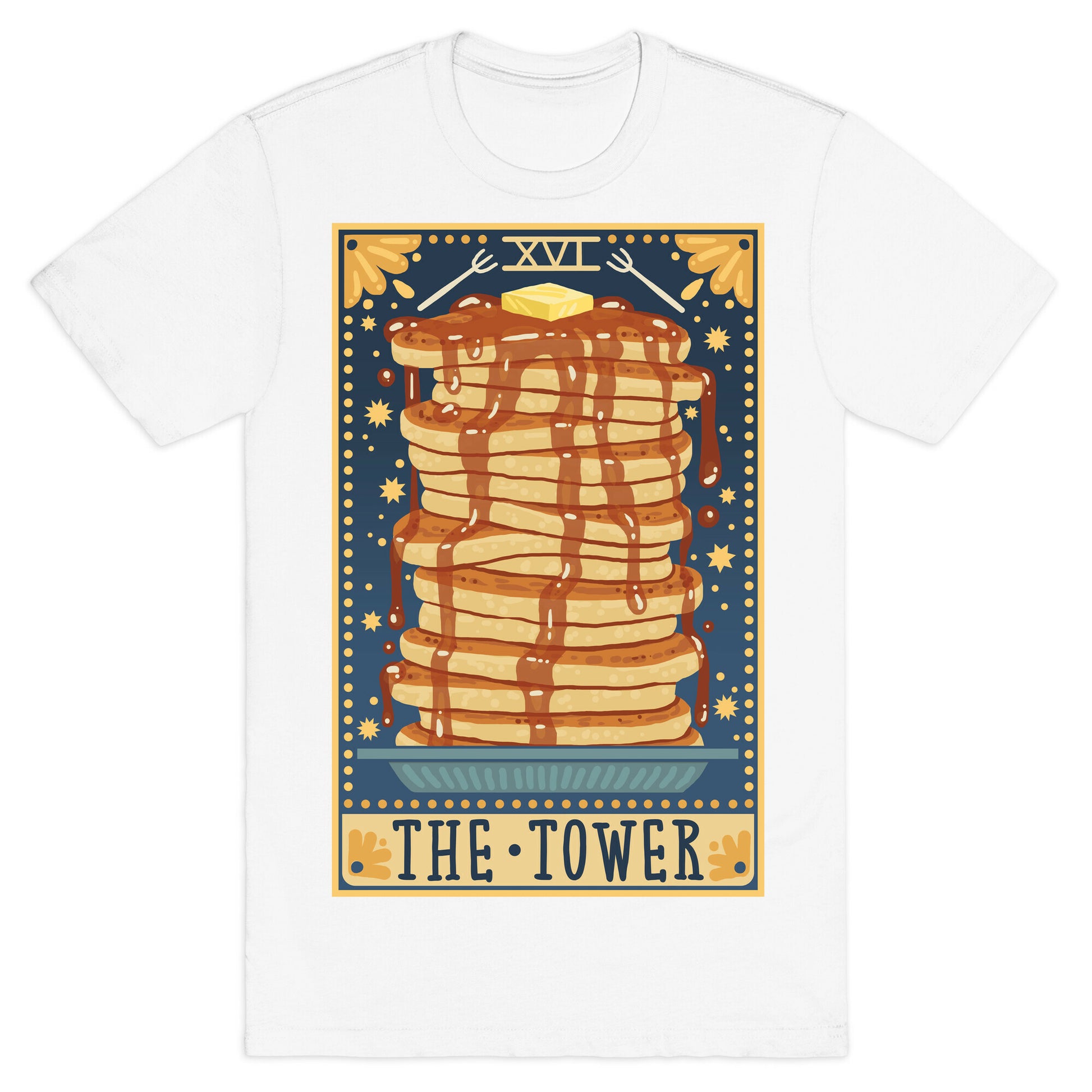 Tarot Card: The Tower (Of Pancakes) T-Shirt