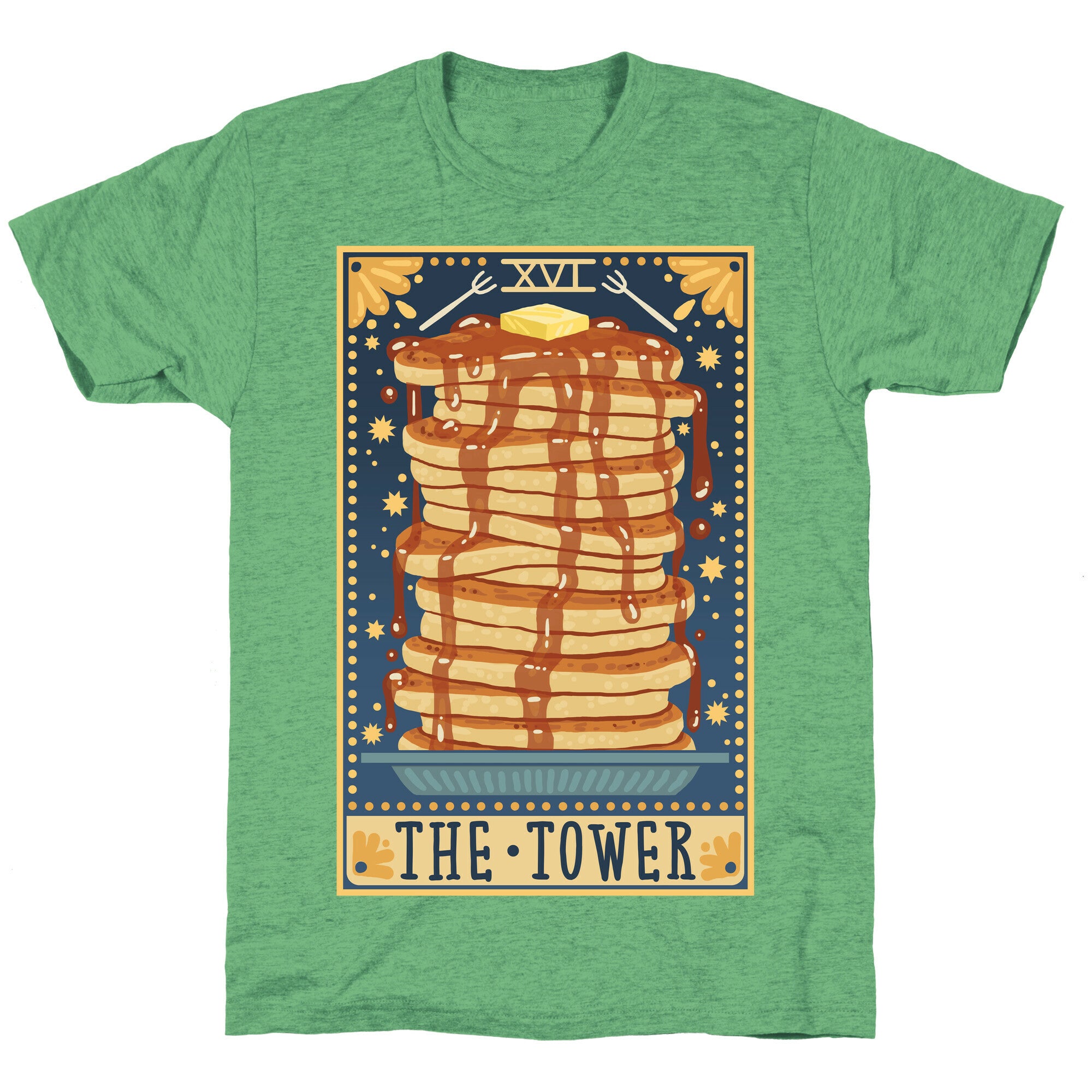 Tarot Card: The Tower (Of Pancakes) Unisex Triblend Tee