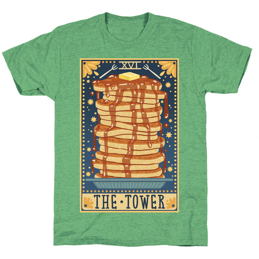 Tarot Card: The Tower (Of Pancakes) Unisex Triblend Tee