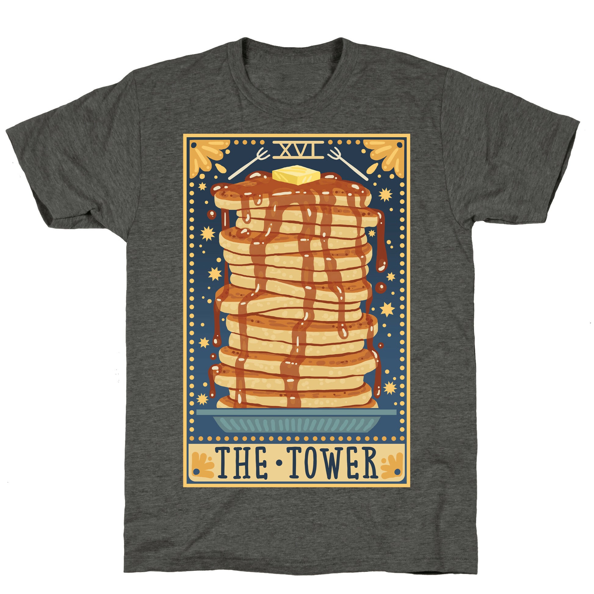 Tarot Card: The Tower (Of Pancakes) Unisex Triblend Tee