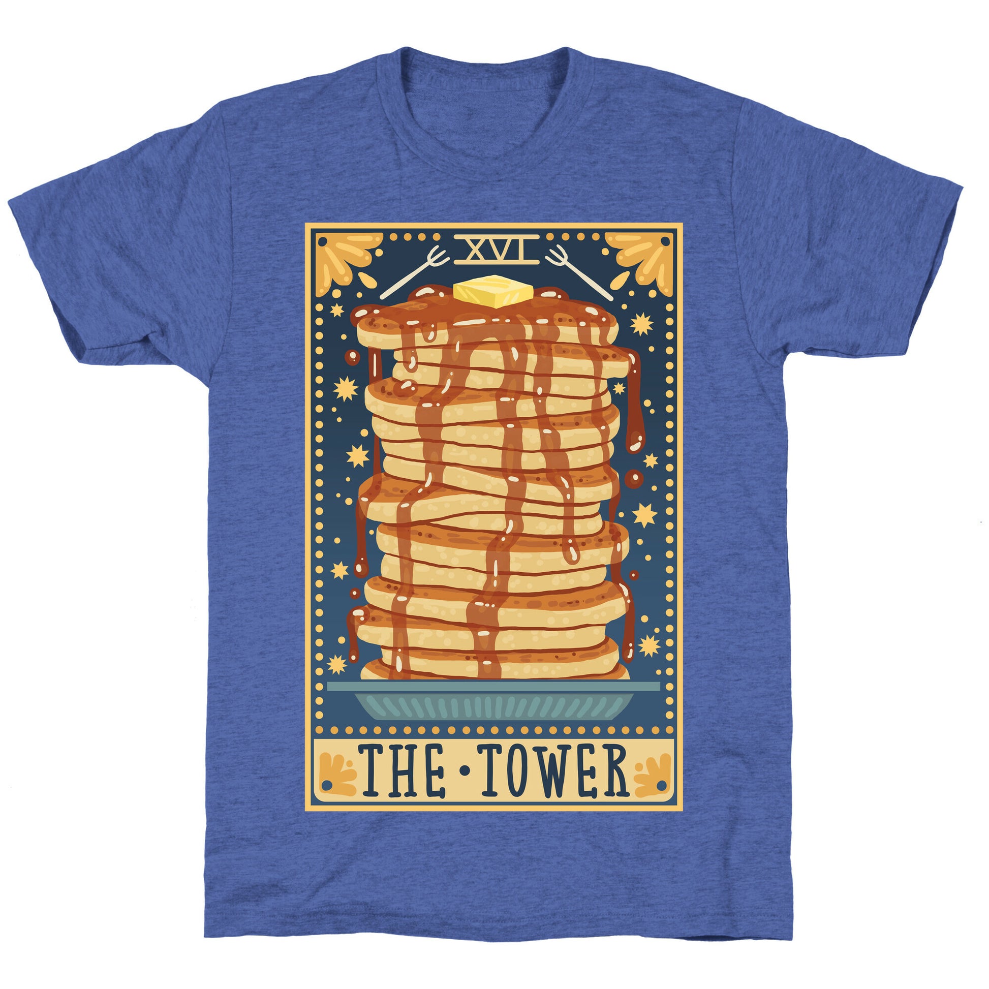 Tarot Card: The Tower (Of Pancakes) Unisex Triblend Tee