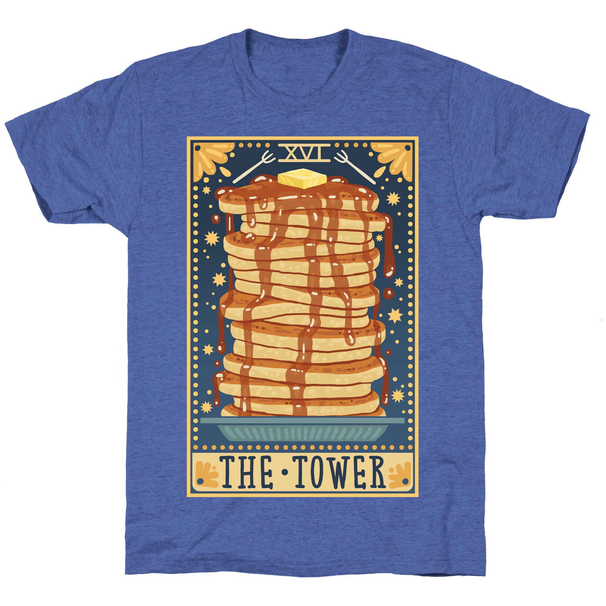 Tarot Card: The Tower (Of Pancakes) Unisex Triblend Tee