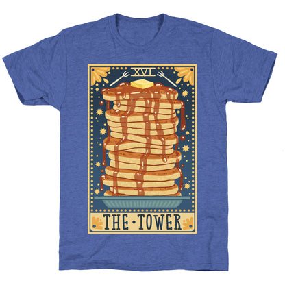 Tarot Card: The Tower (Of Pancakes) Unisex Triblend Tee