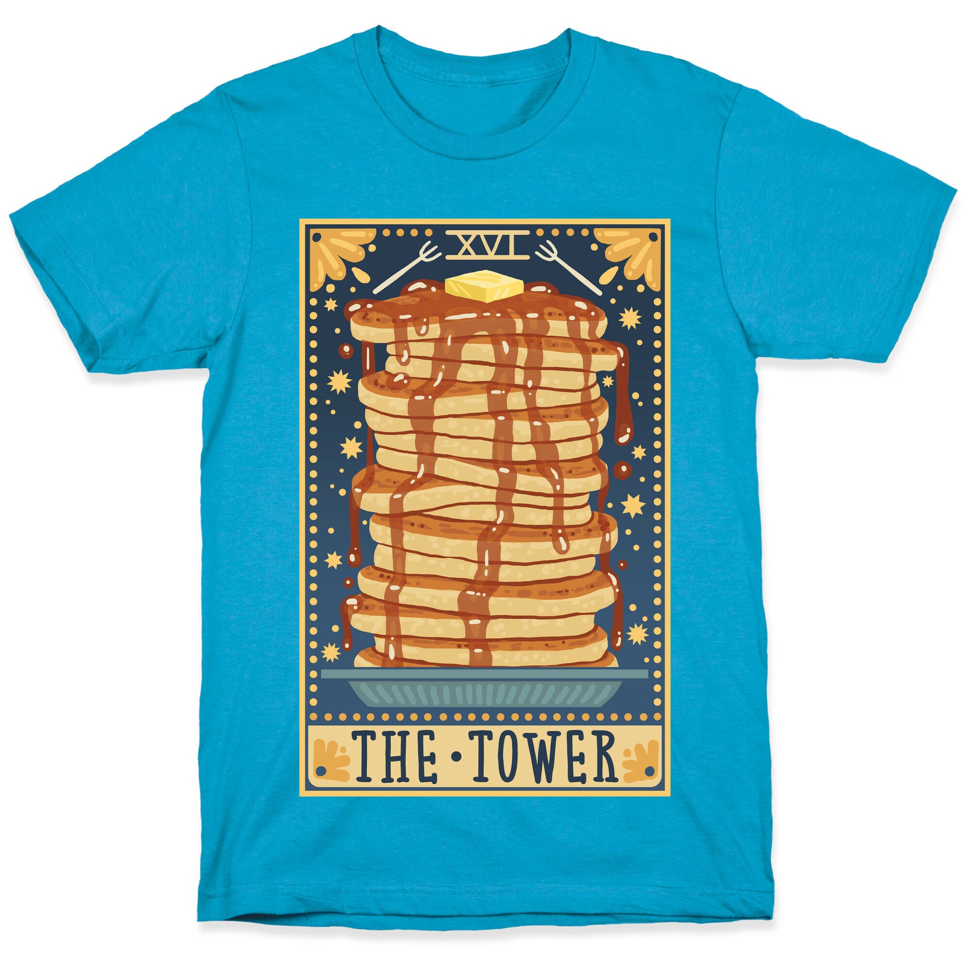 Tarot Card: The Tower (Of Pancakes) Unisex Triblend Tee