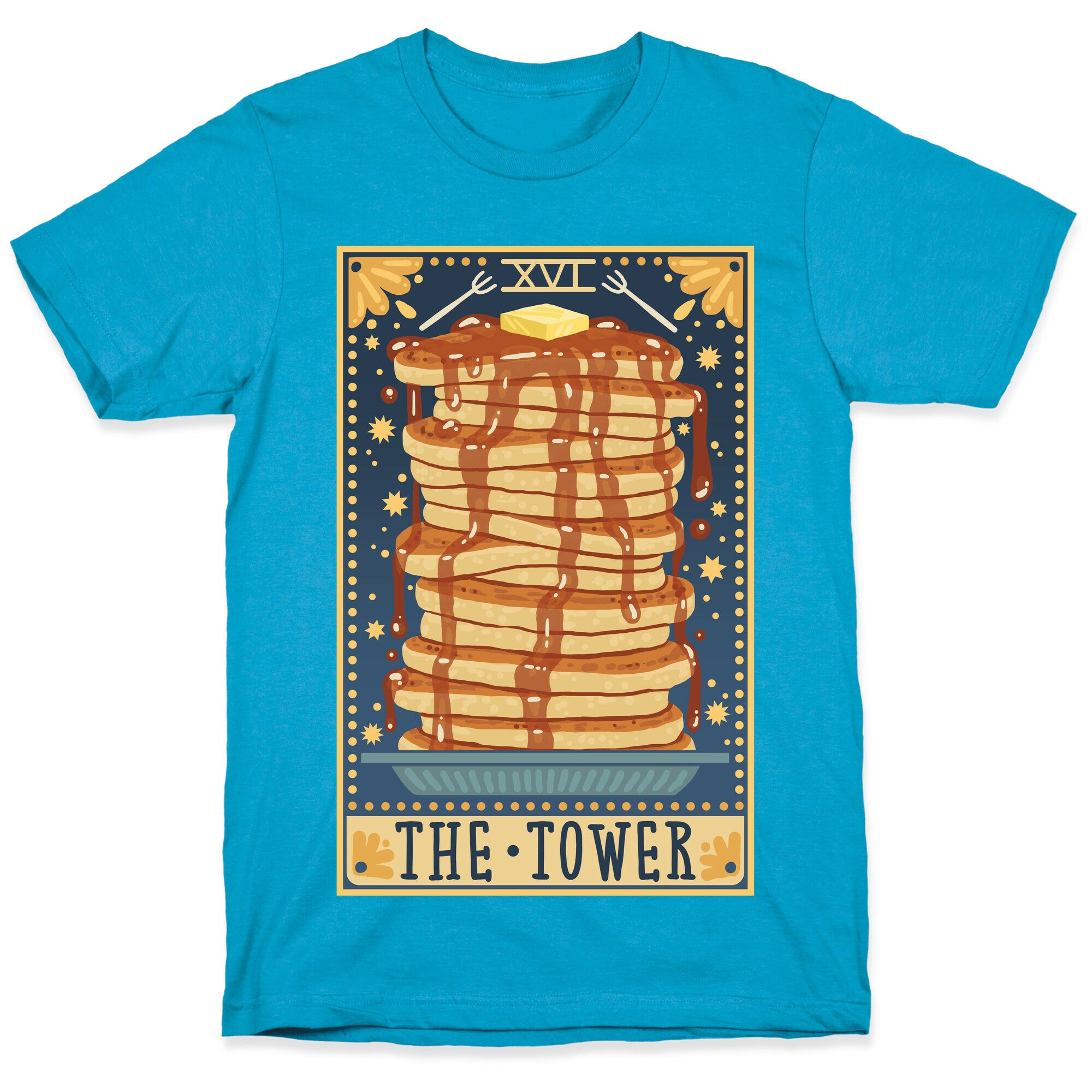 Tarot Card: The Tower (Of Pancakes) Unisex Triblend Tee