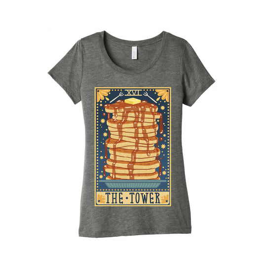 Tarot Card: The Tower (Of Pancakes) Women's Triblend Tee