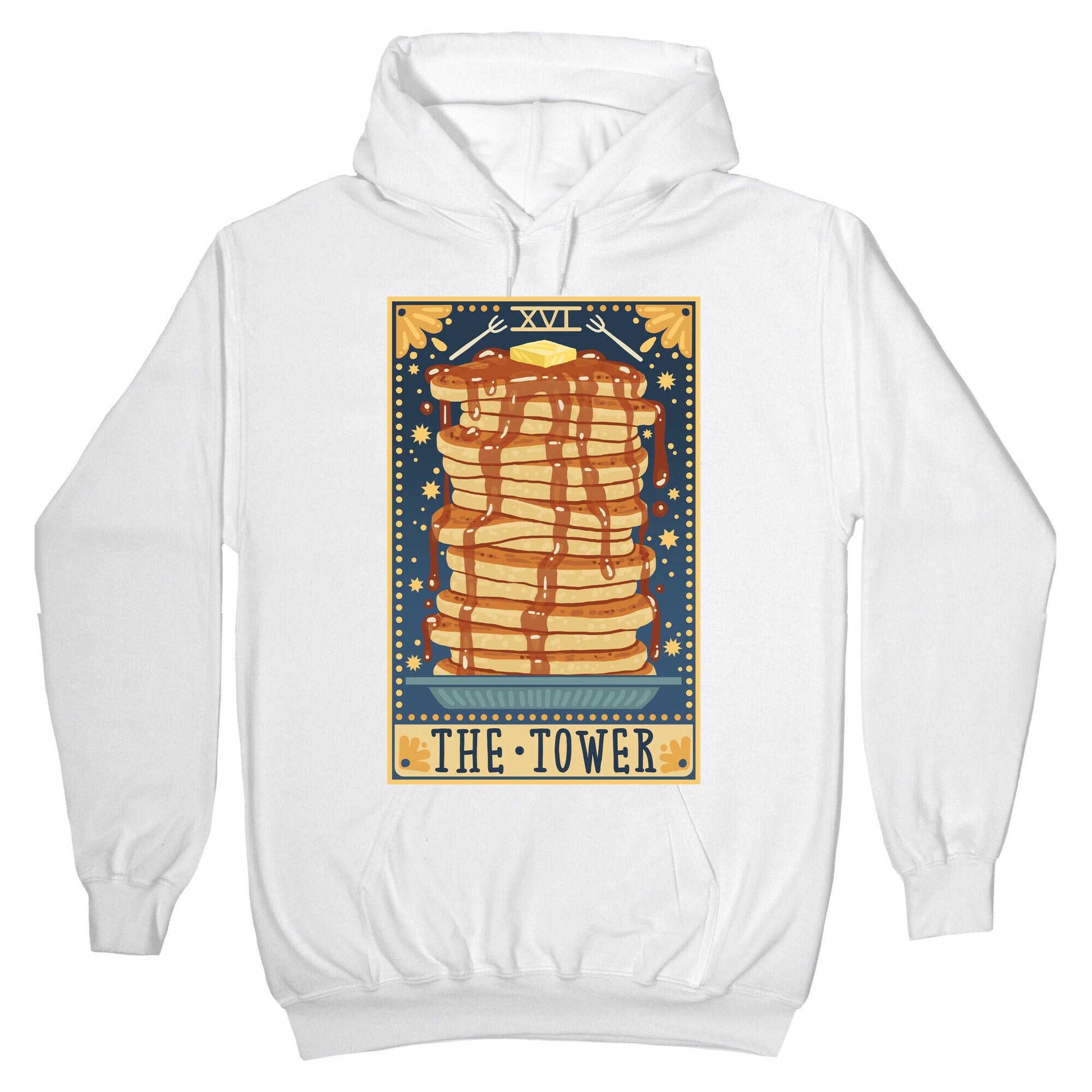Tarot Card: The Tower (Of Pancakes) Hoodie